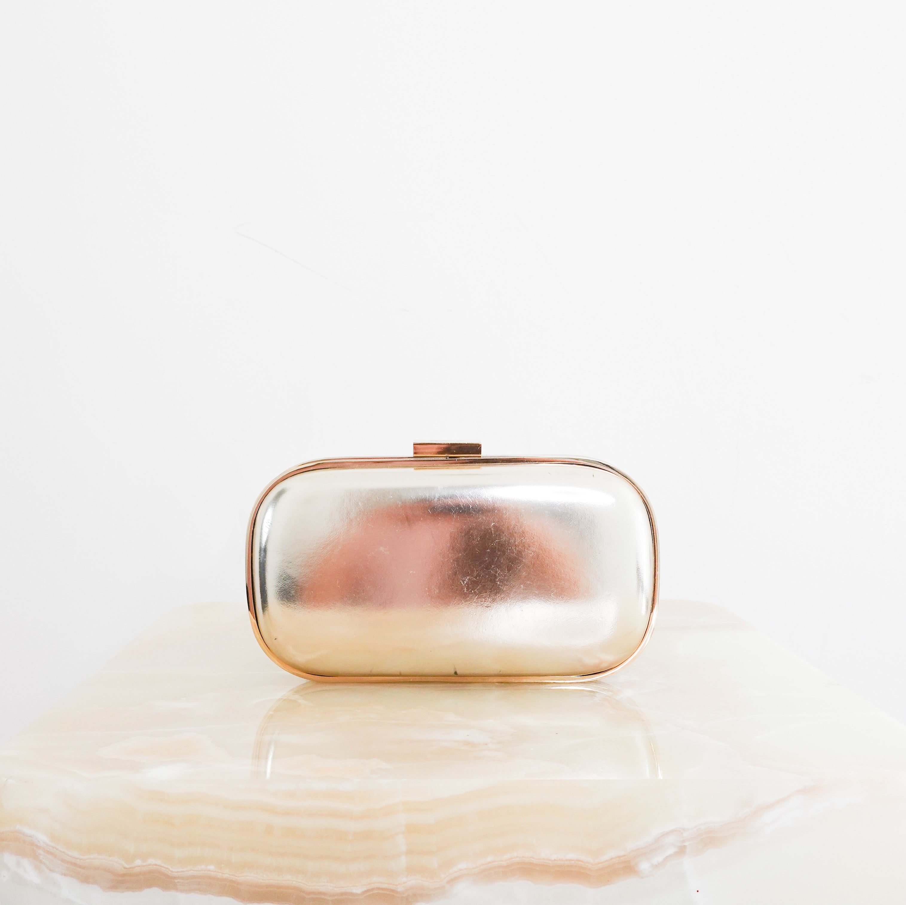 Pale Gold Leather Marano Clutch