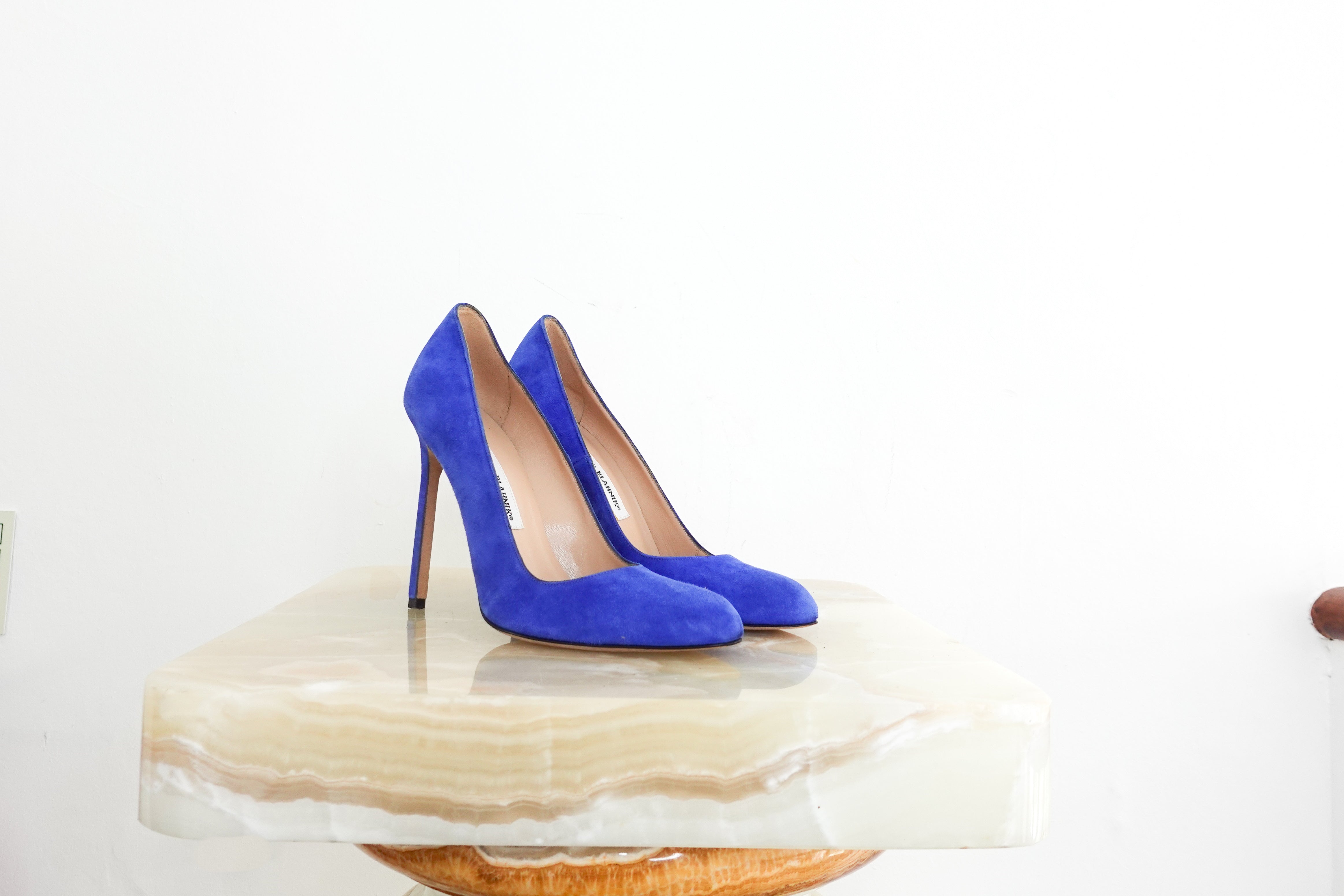 Blue suede pumps RRP £550