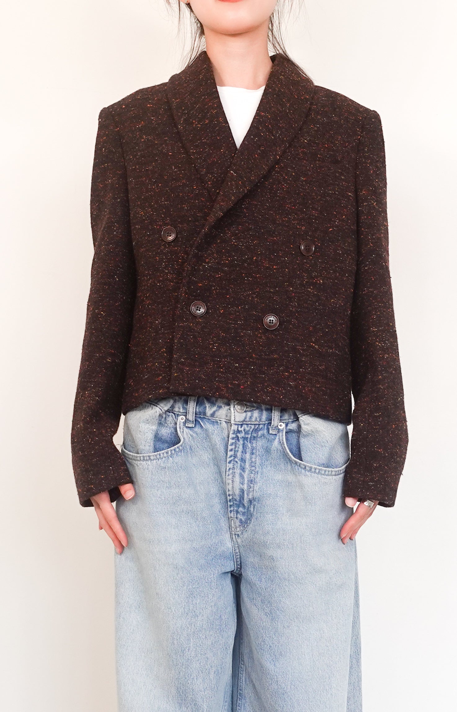 Mae brown boucle blazer RRP £450