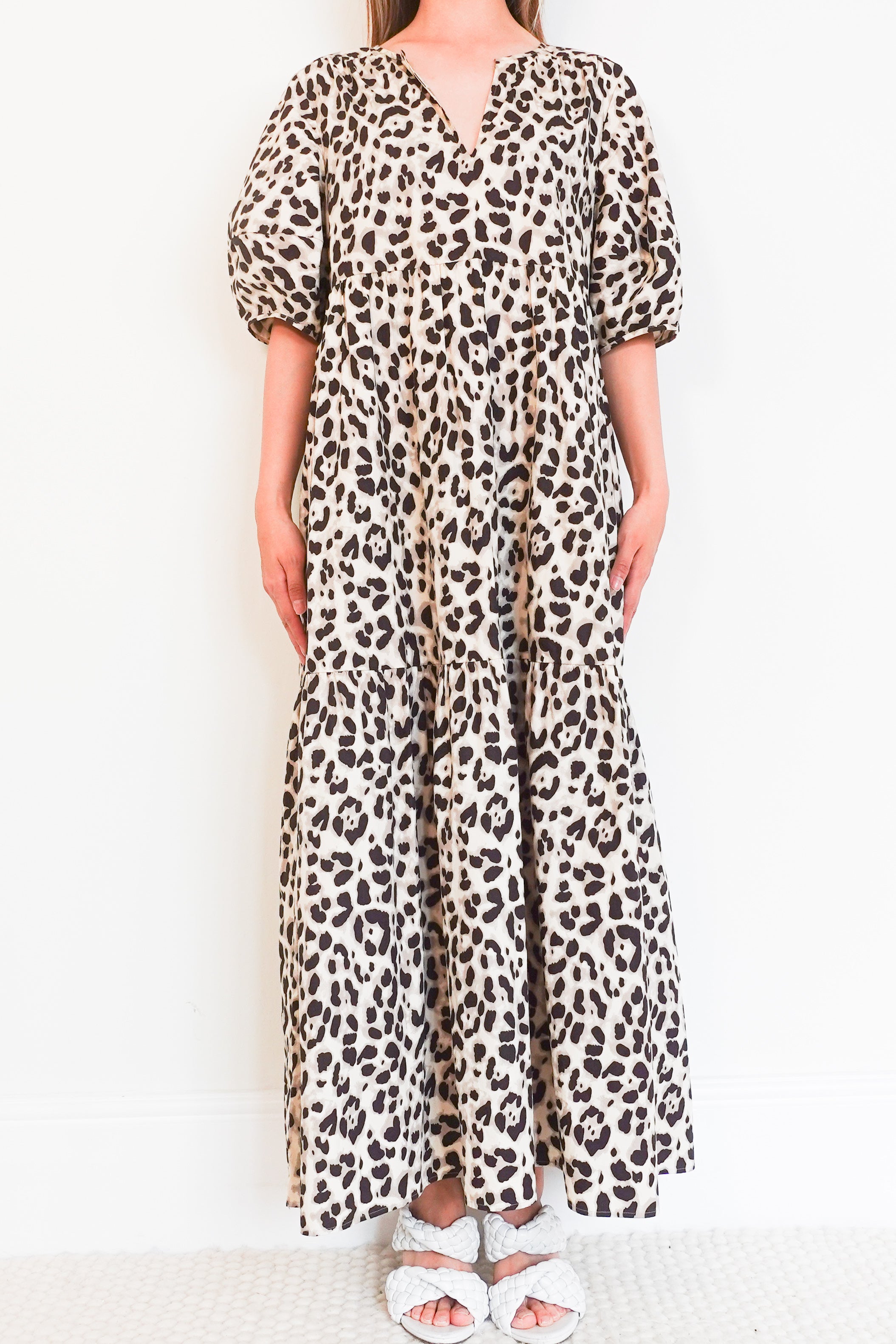 cotton leopard print maxi dress RRP £250