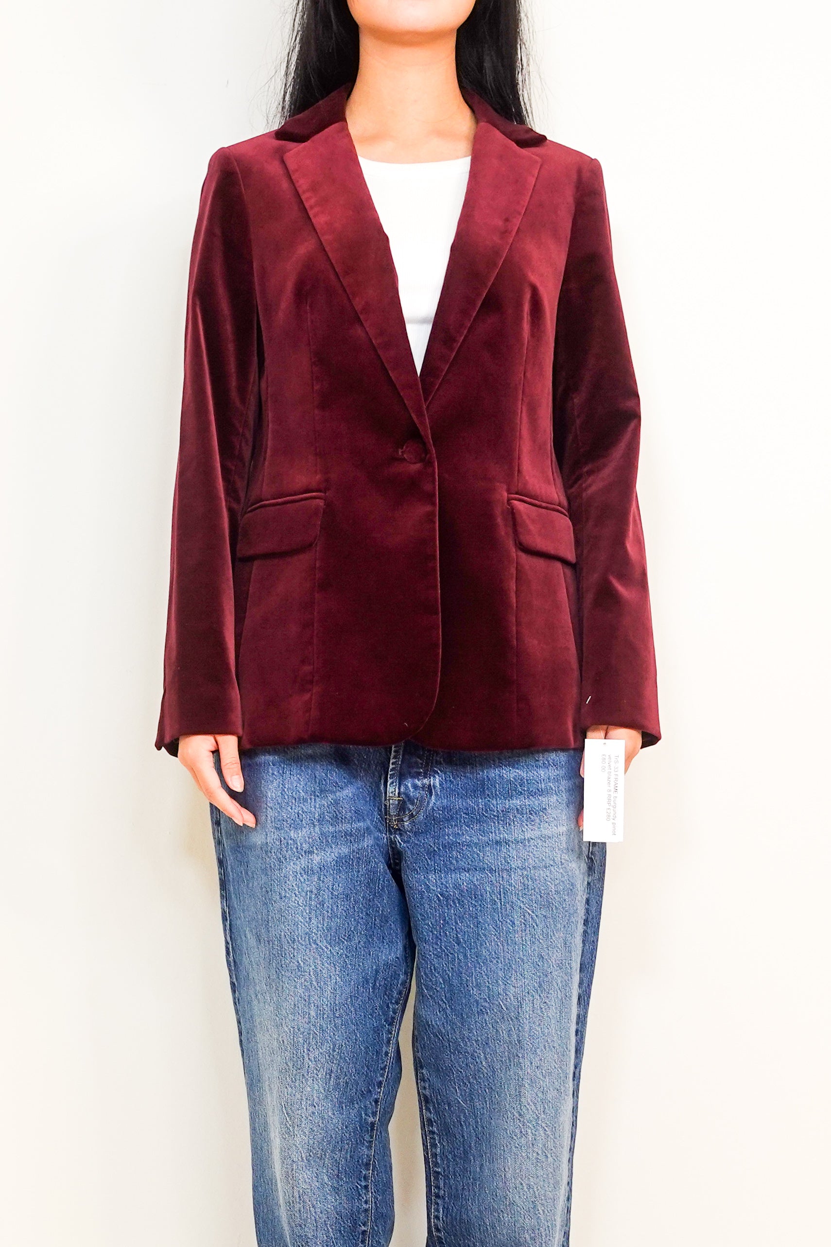 Burgundy Velvet Blazer RRP £280