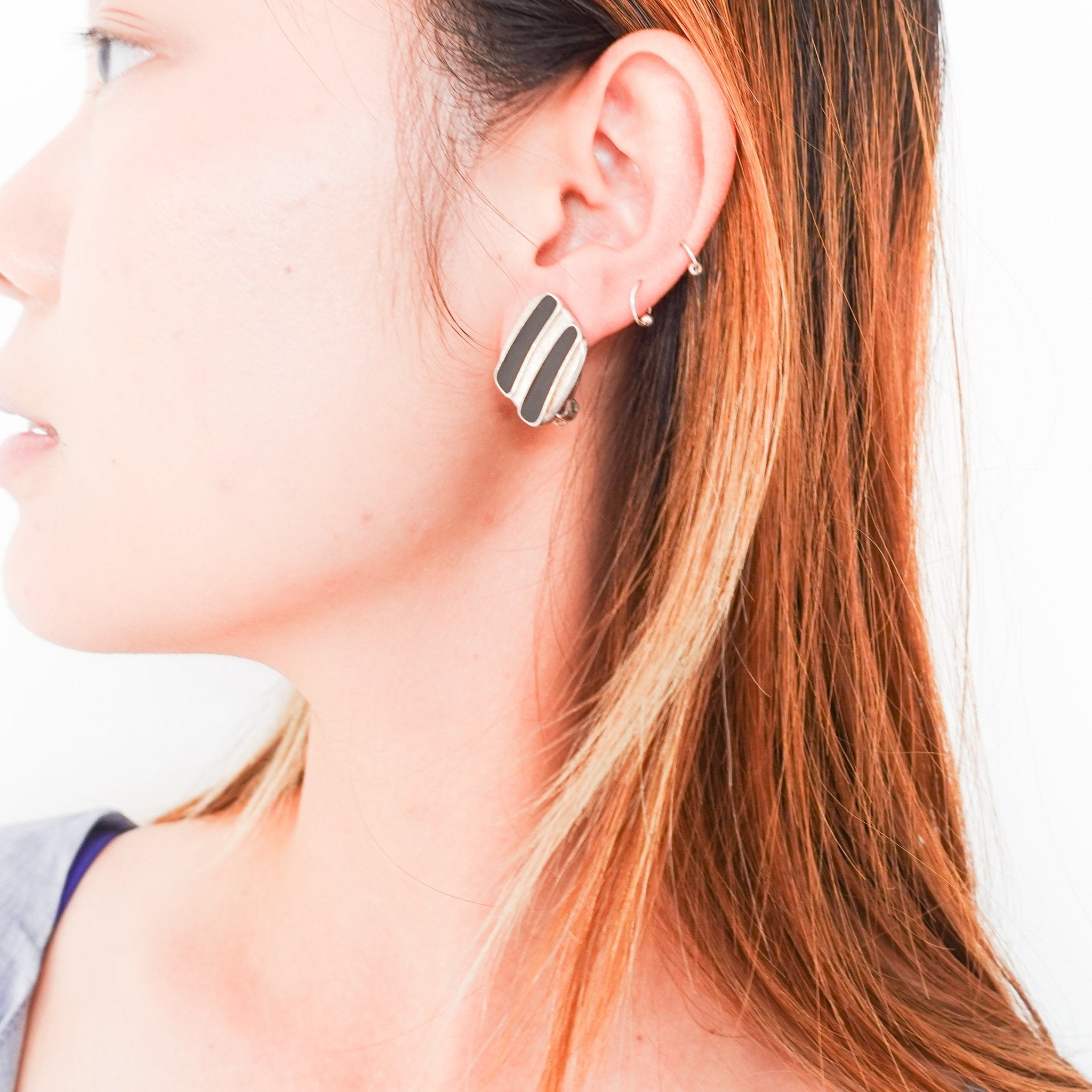 Jean Muir X Ian Young silver clip on earrings - Final Sale - Reloved Again