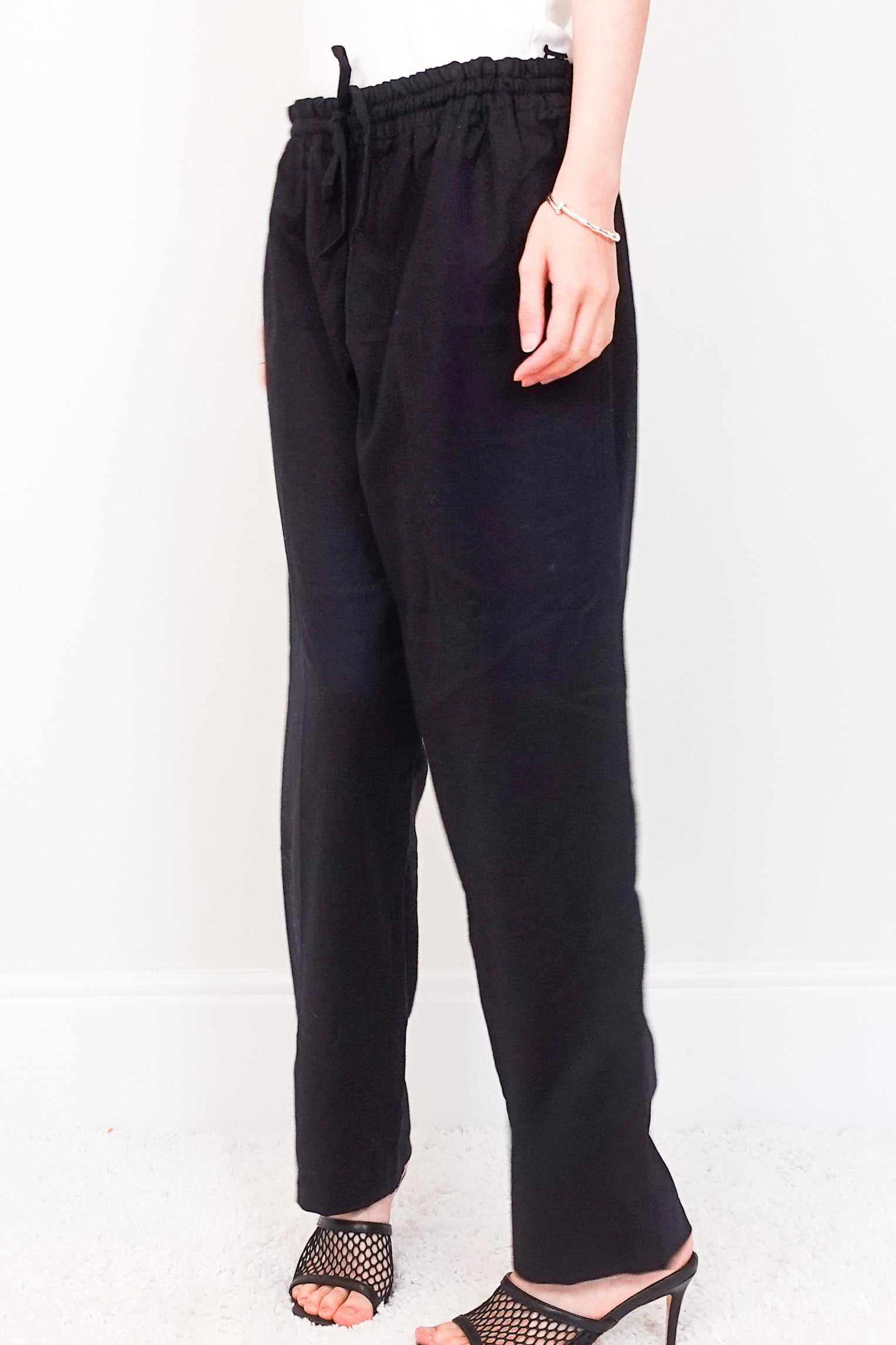 Black wool cashmere trousers RRP £800