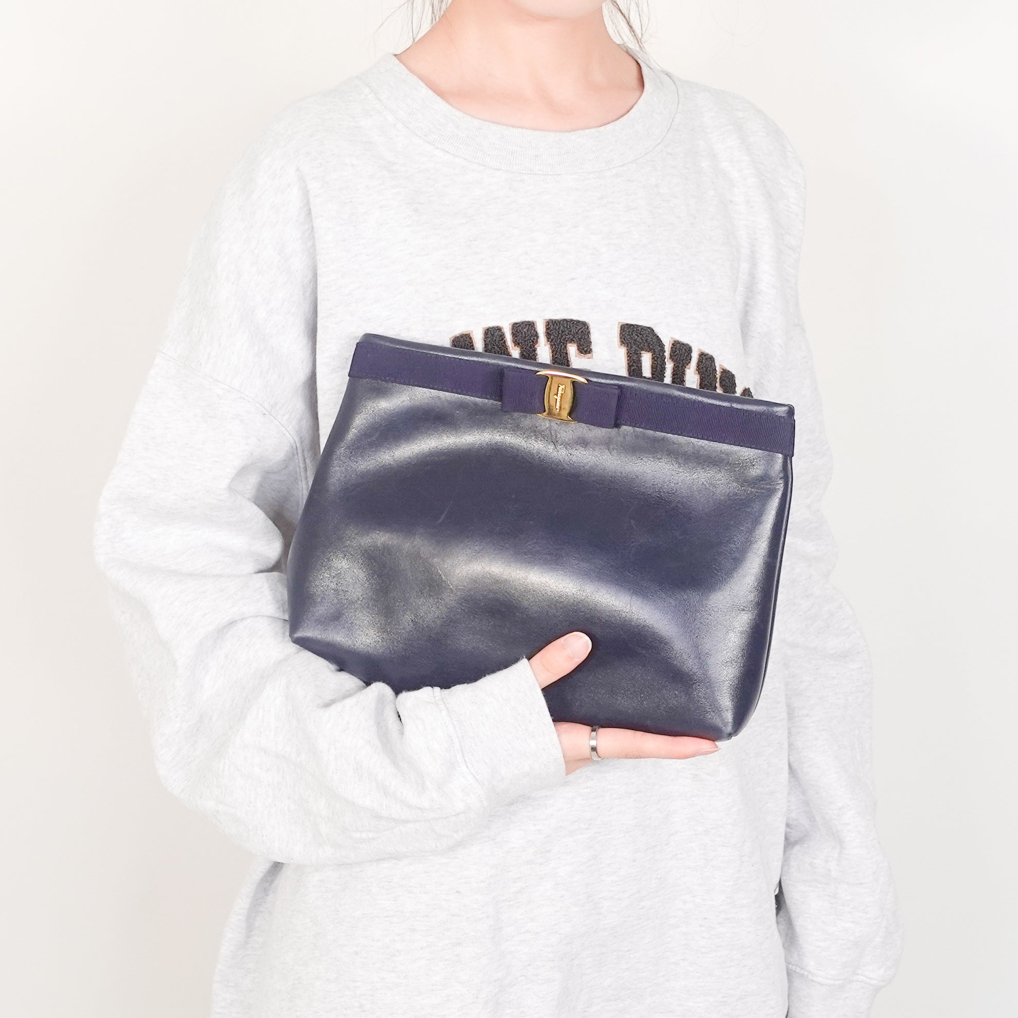 Navy clutch RRP £365