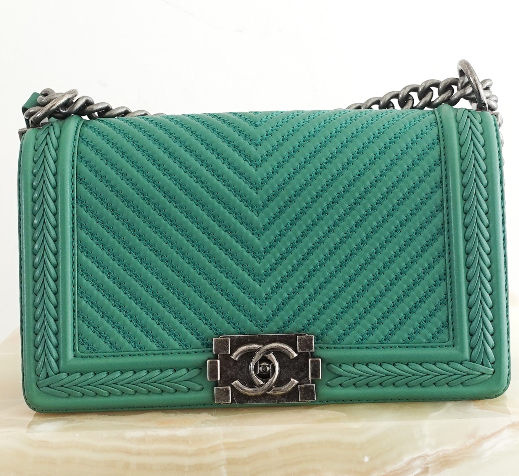 Green stitched boy bag RRP £4150