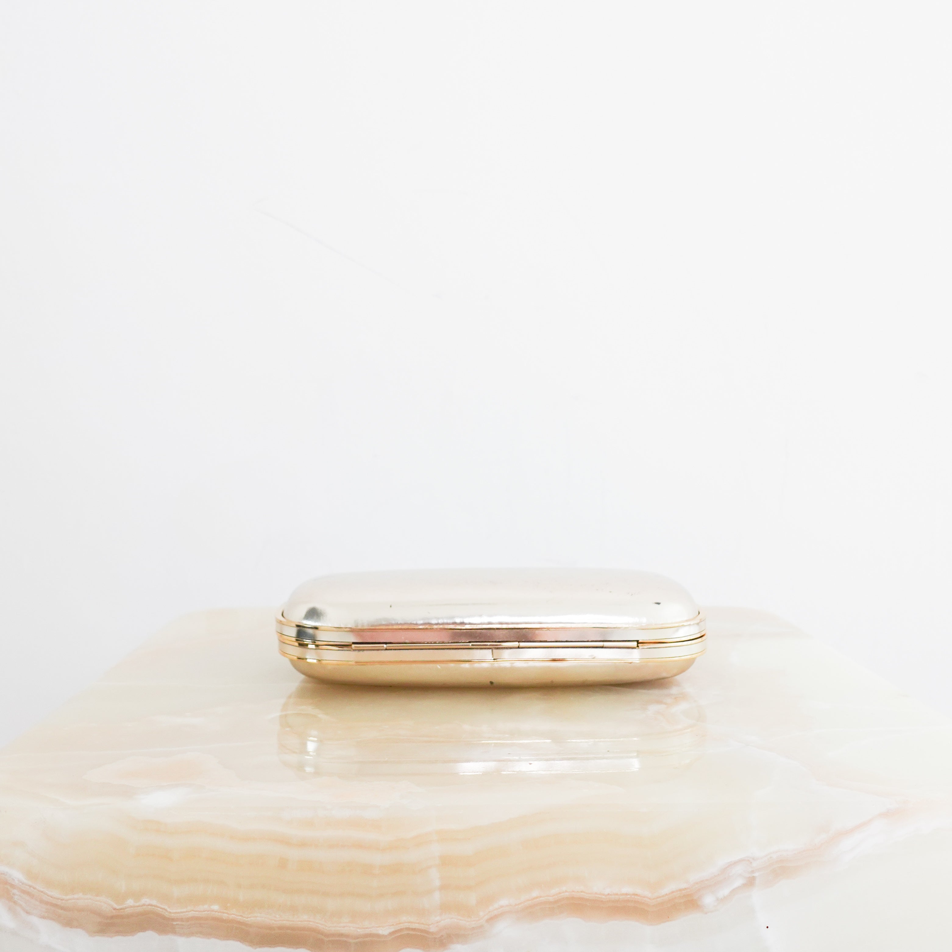 Pale Gold Leather Marano Clutch