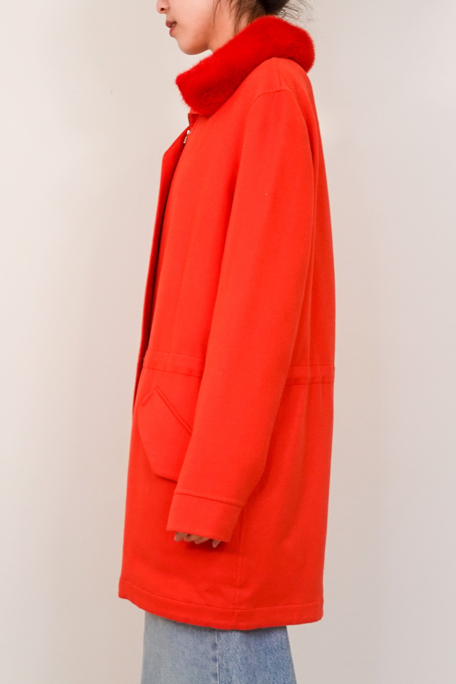 Red cashmere coat RRP £4K