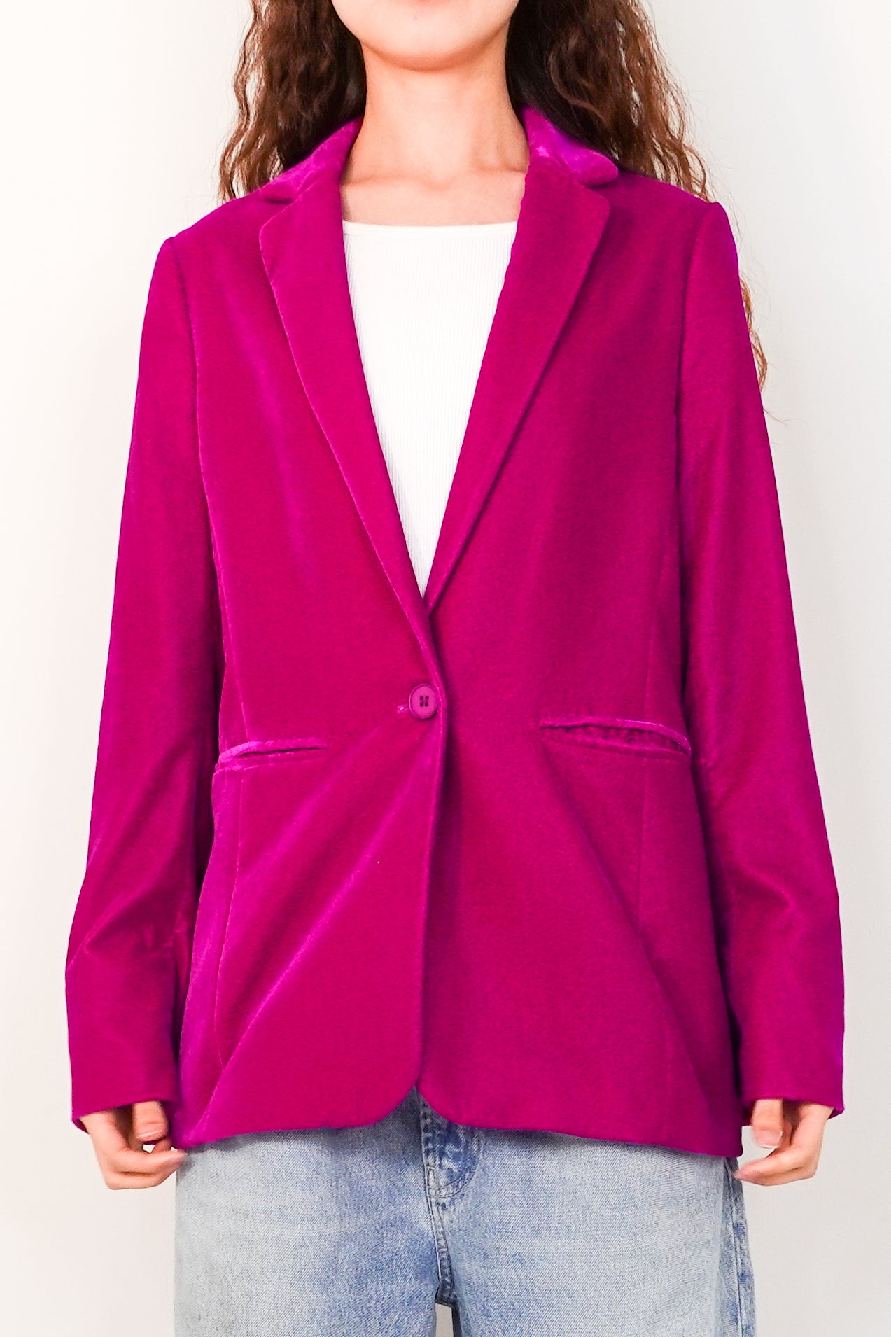 Magenta velvet blazer RRP £375