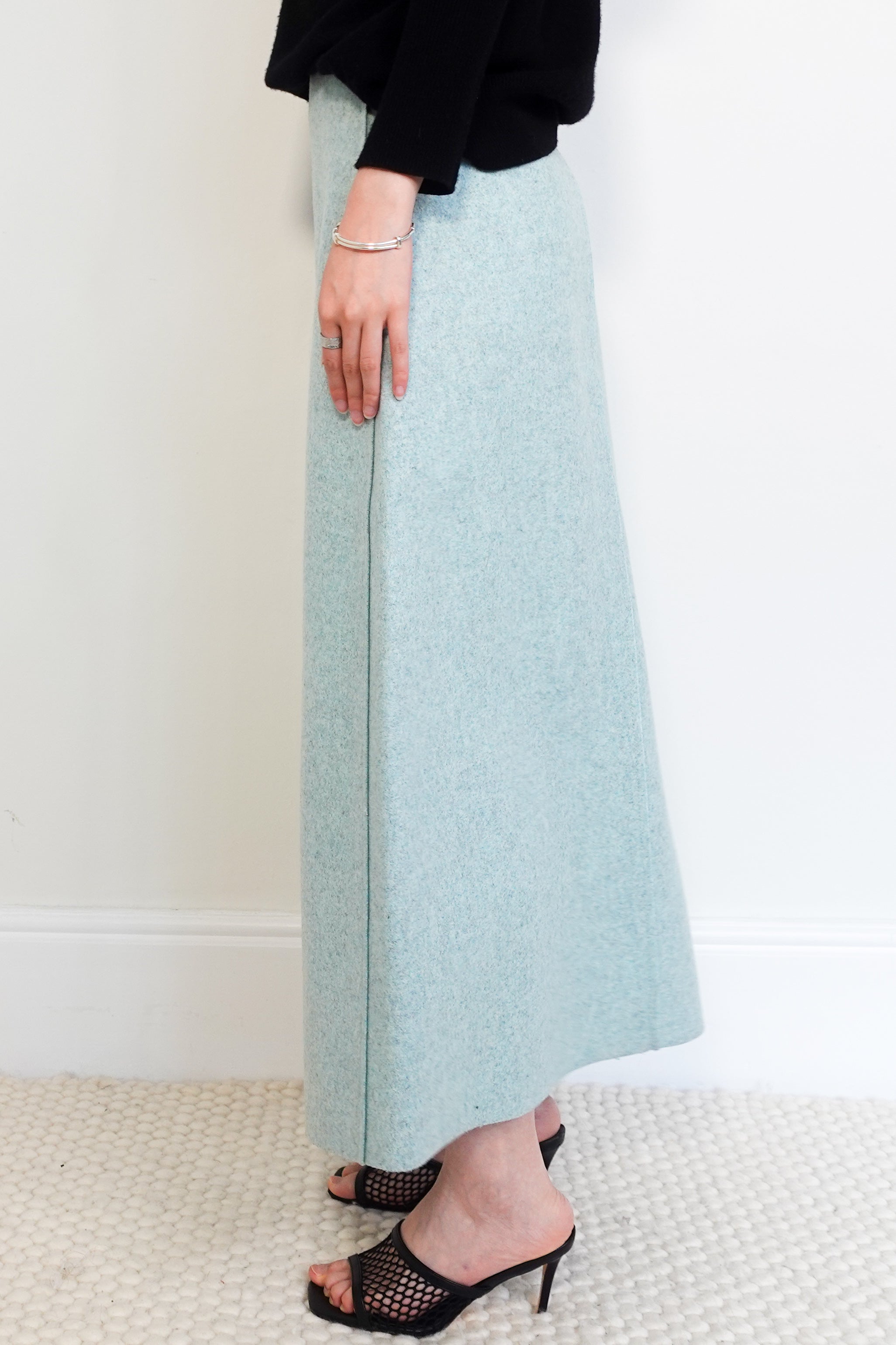 Duck egg blue maxi skirt RRP £1000