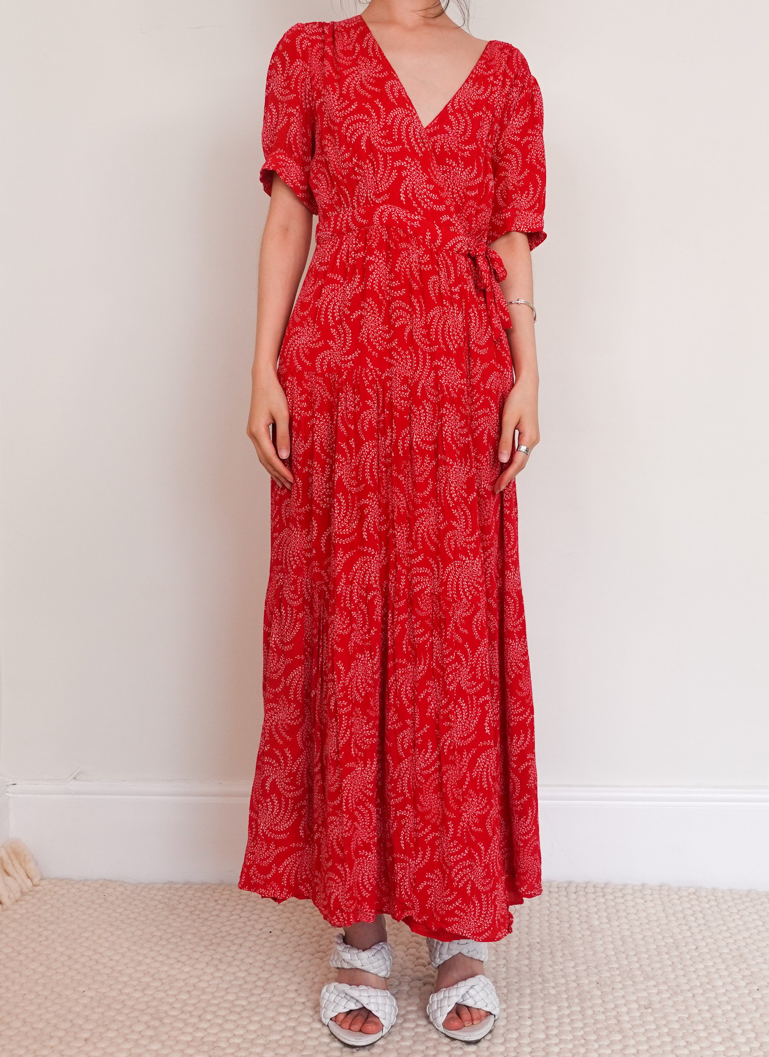 Maxi wrap dress red RRP £315