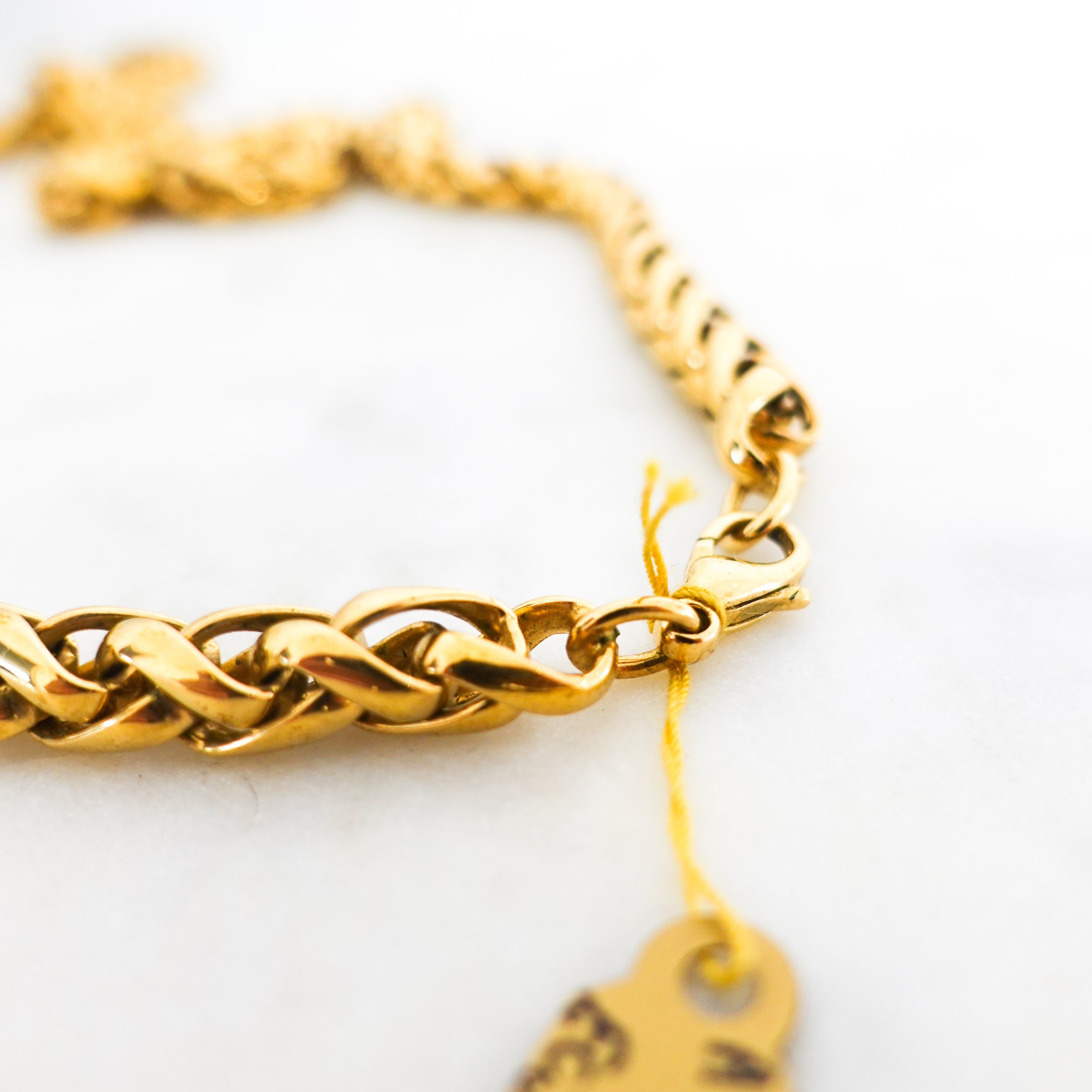 Long gold plated spiga chain