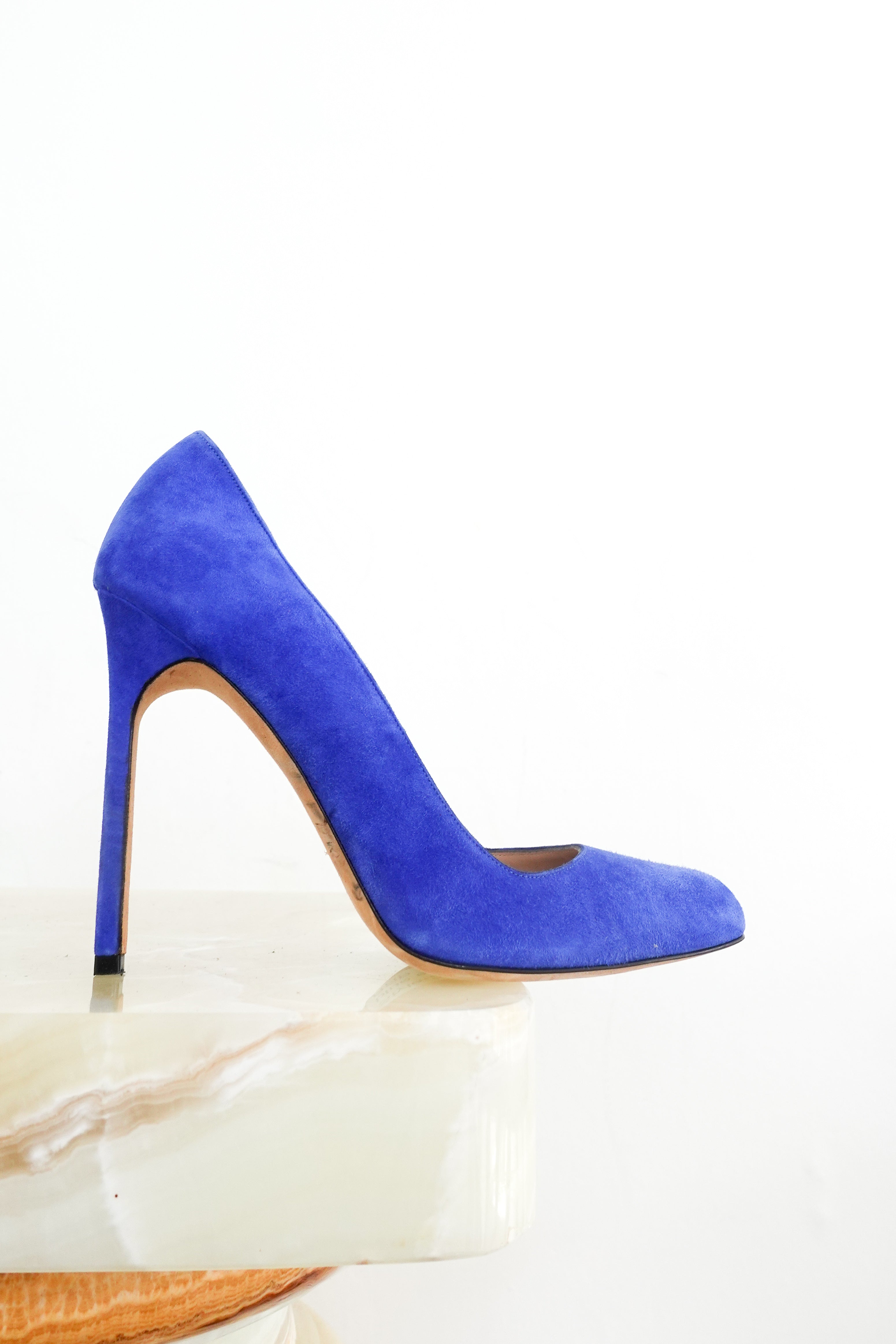 Blue suede pumps RRP £550