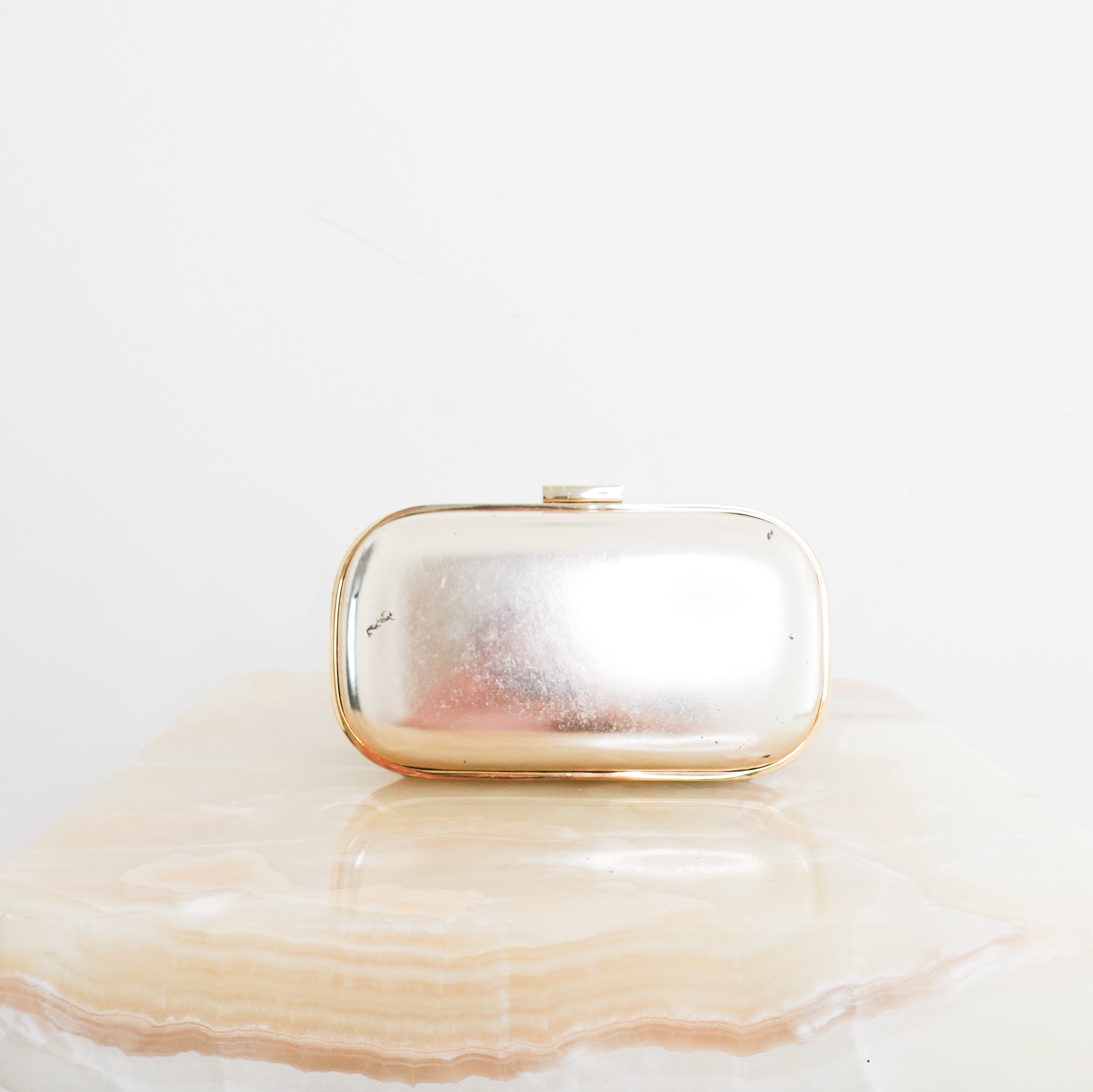 Pale Gold Leather Marano Clutch