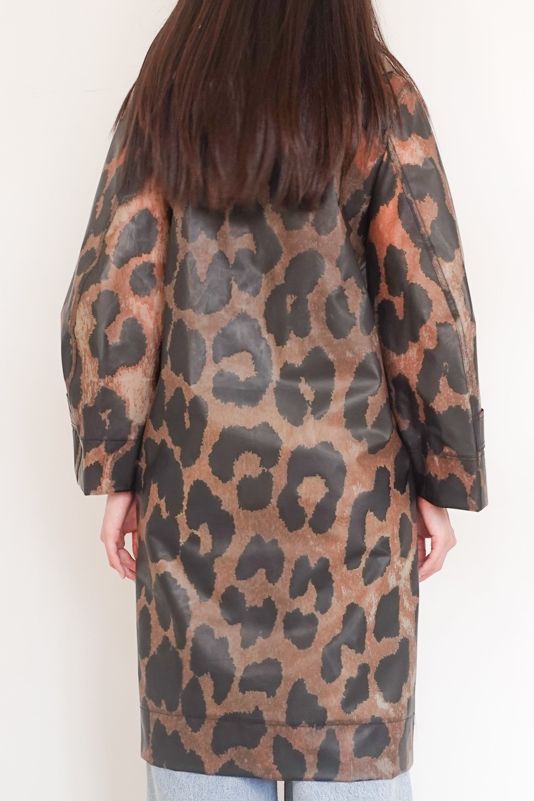 Leopard print cherry blossom rain coat RRP £375