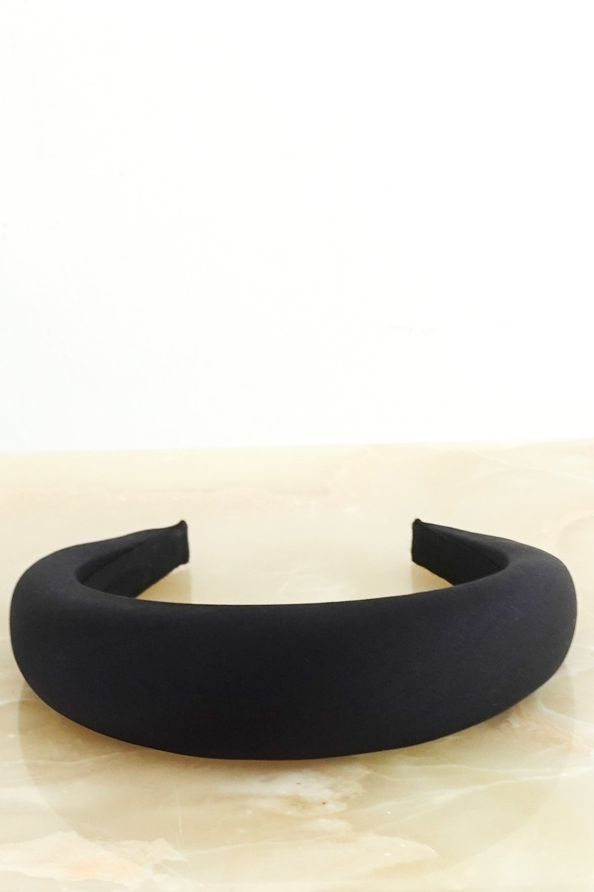 Black satin headband RRP £150