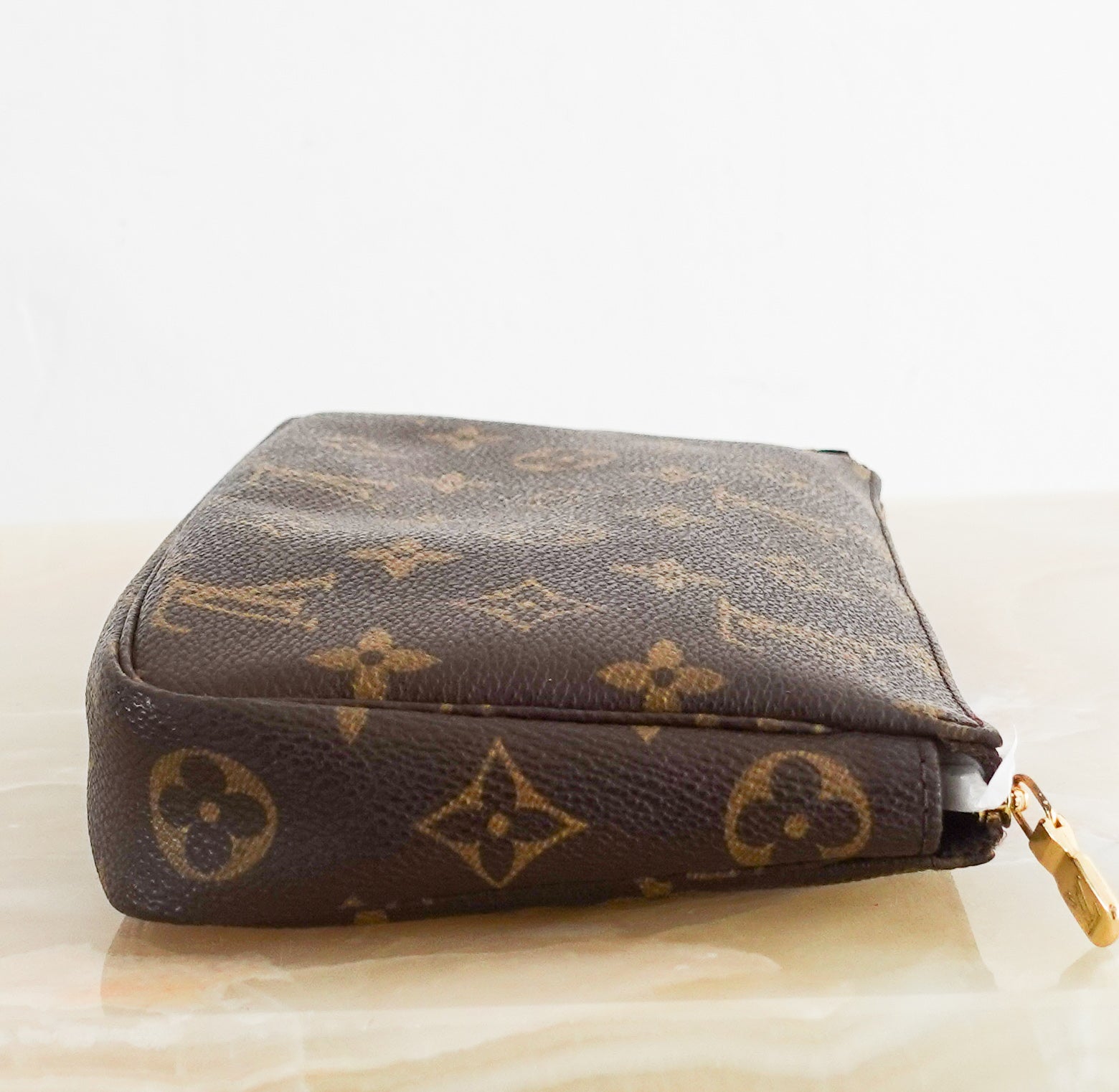 Monogram coated canvas clutch pouchette