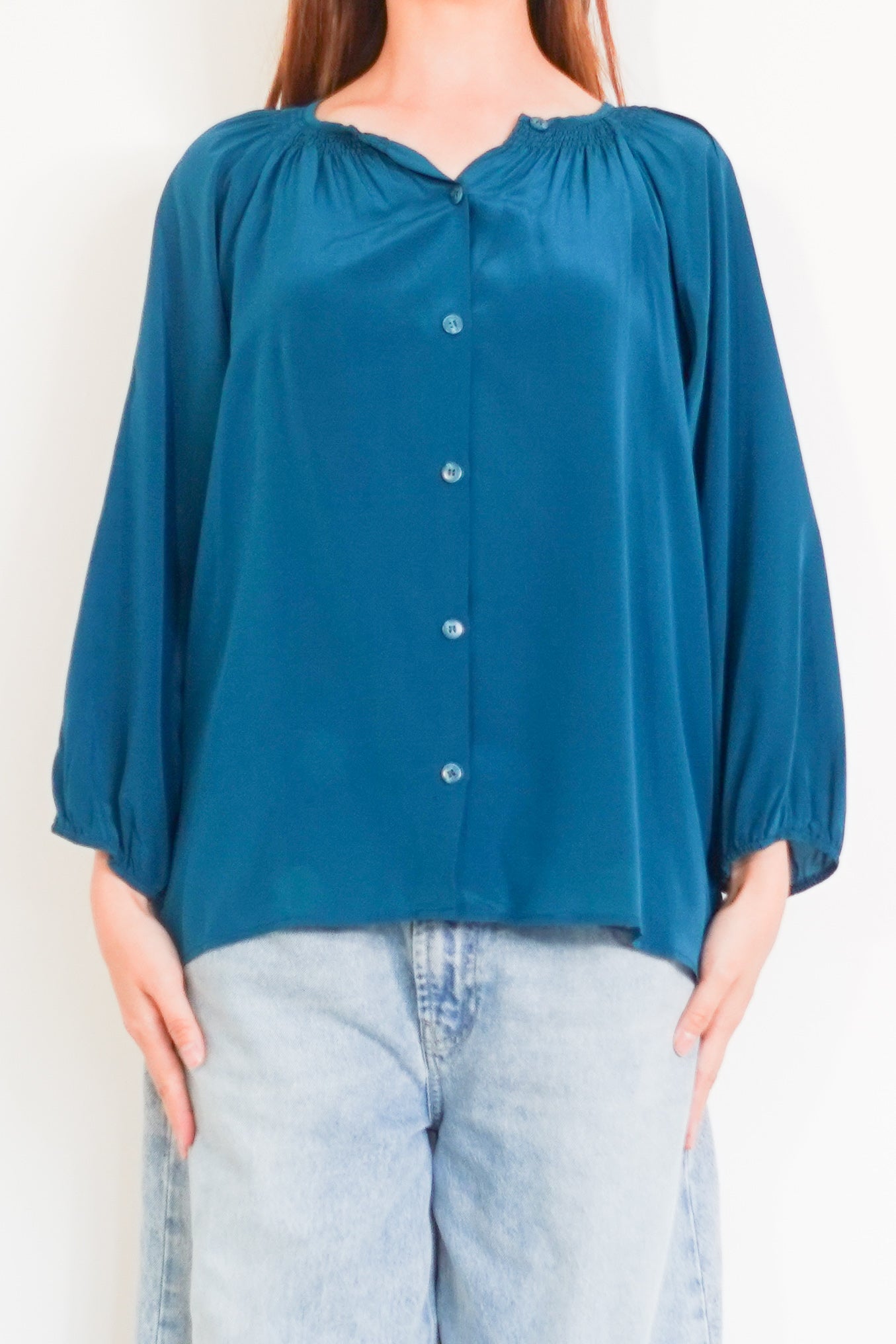 Silk button down blouse