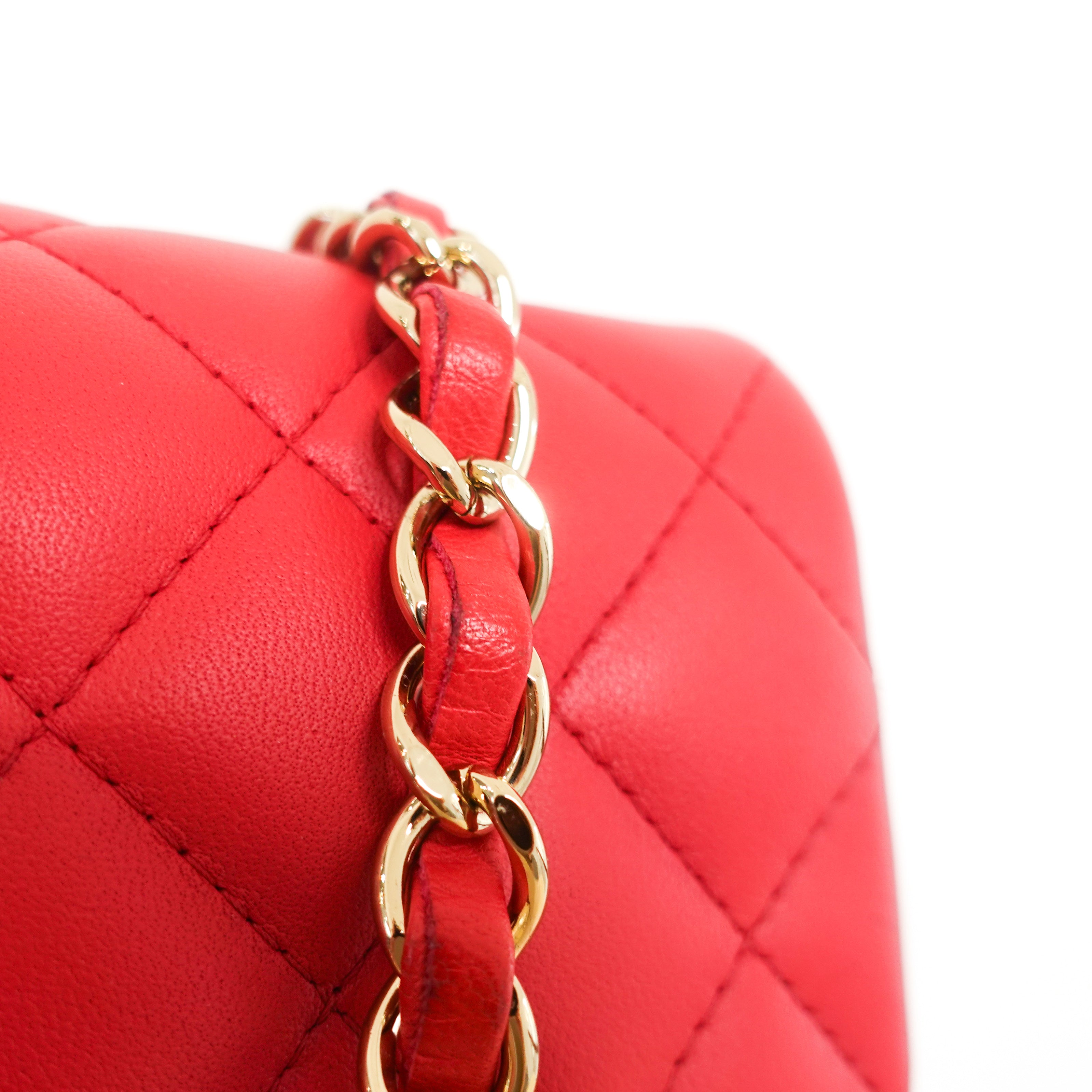 Red mini flap bag RRP £4550