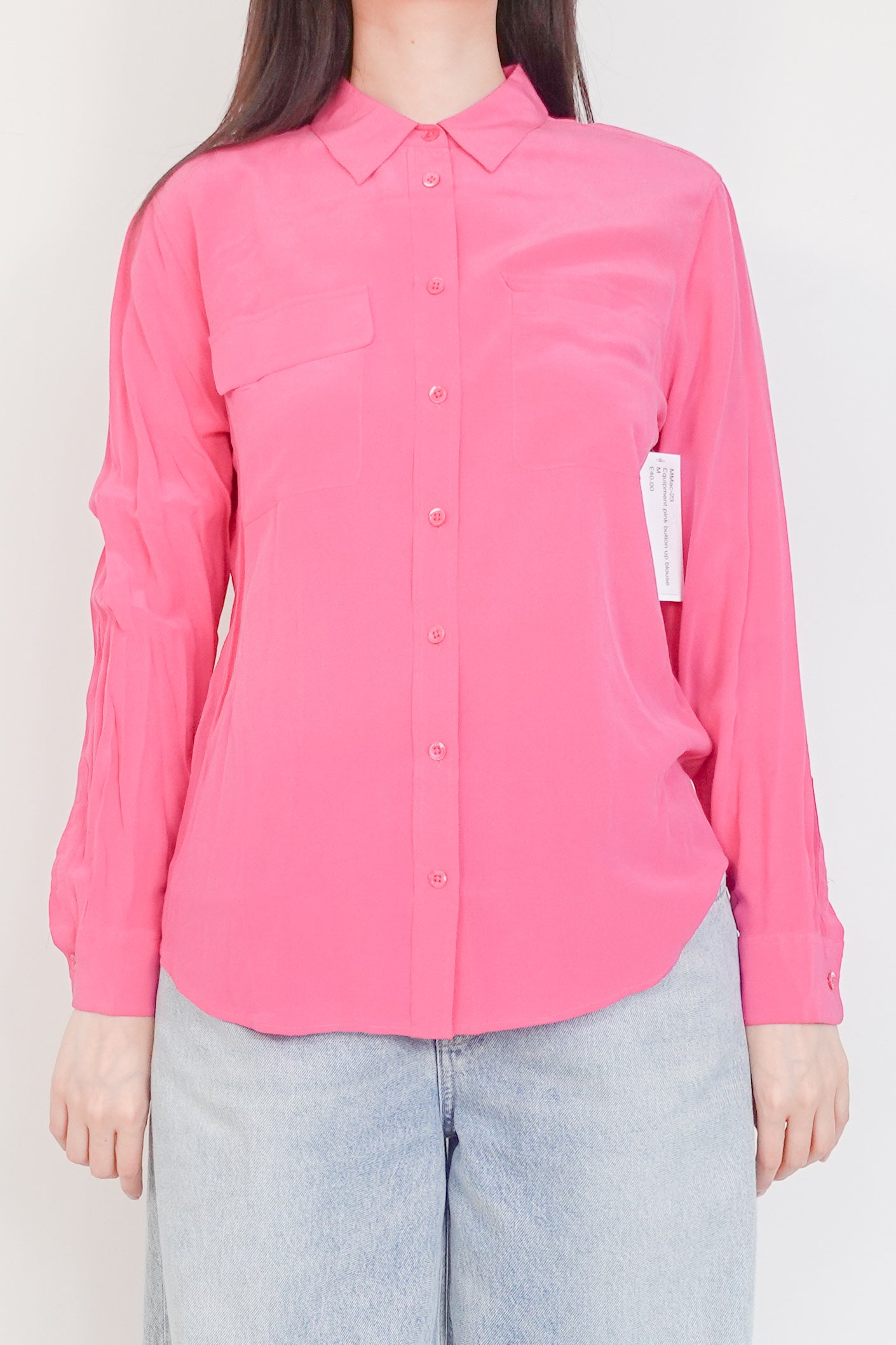 Pink button up blouse RRP £95