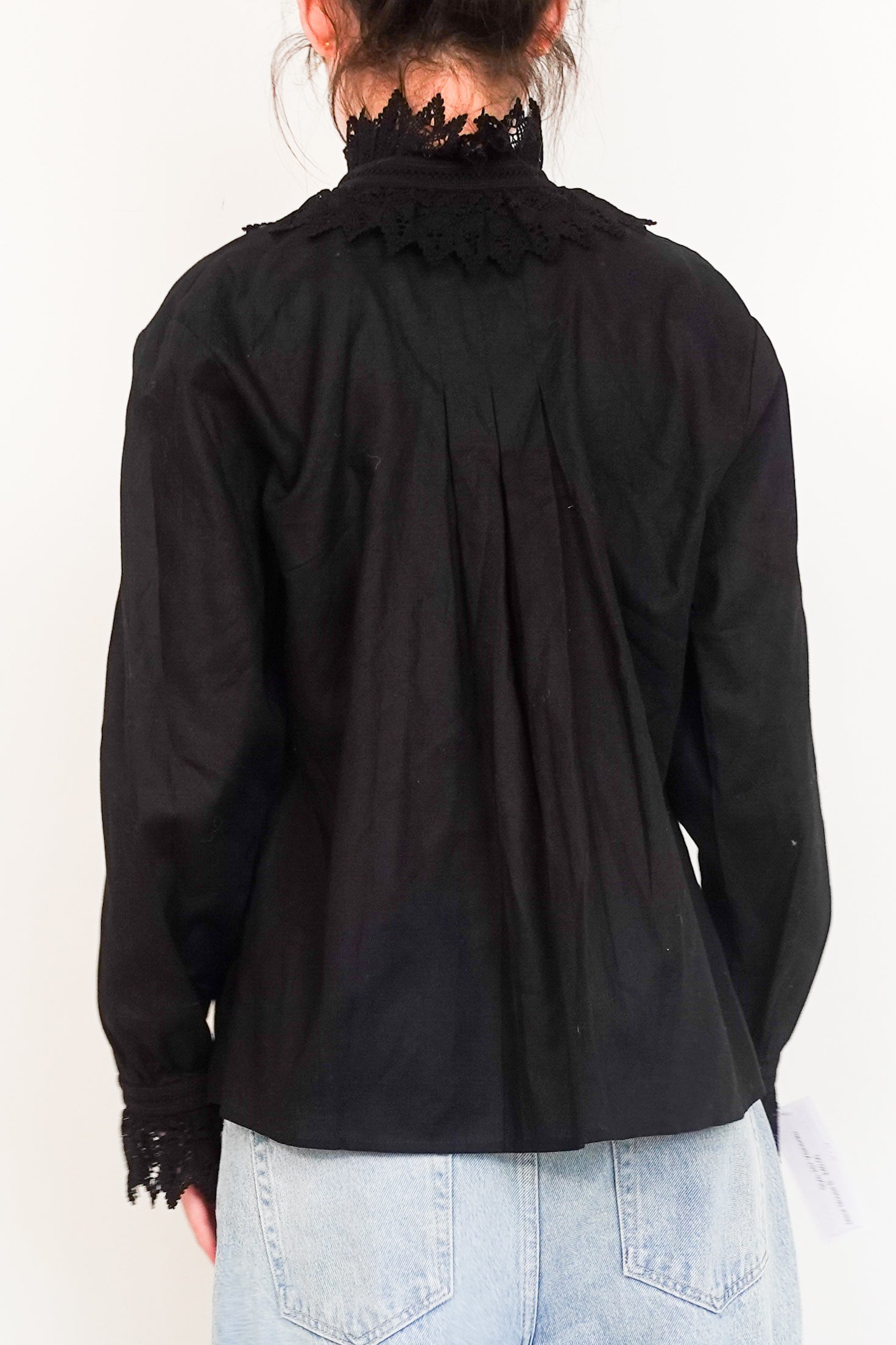 Black button front blouse RRP £95