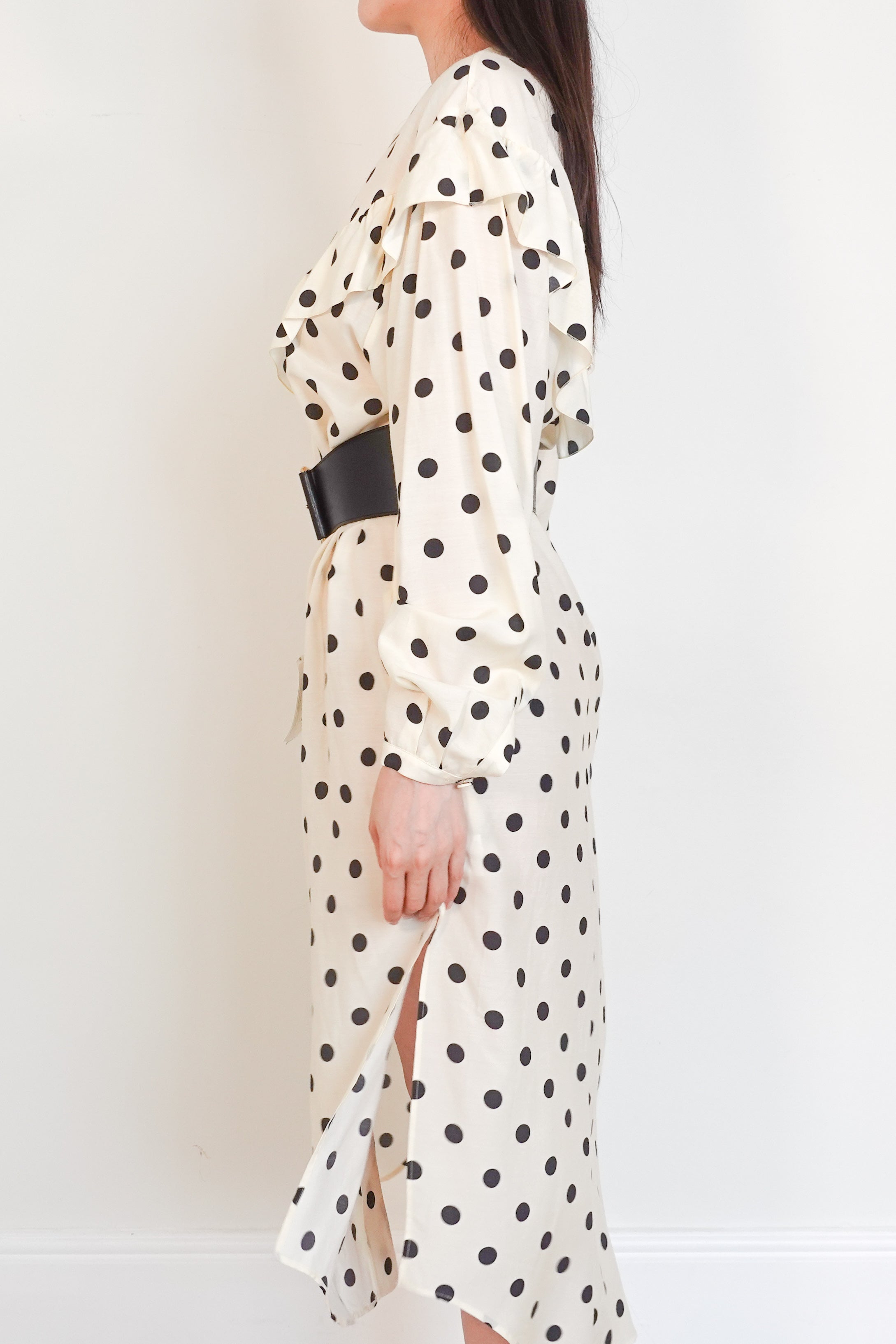 Polka-dot crepe dress RRP £695