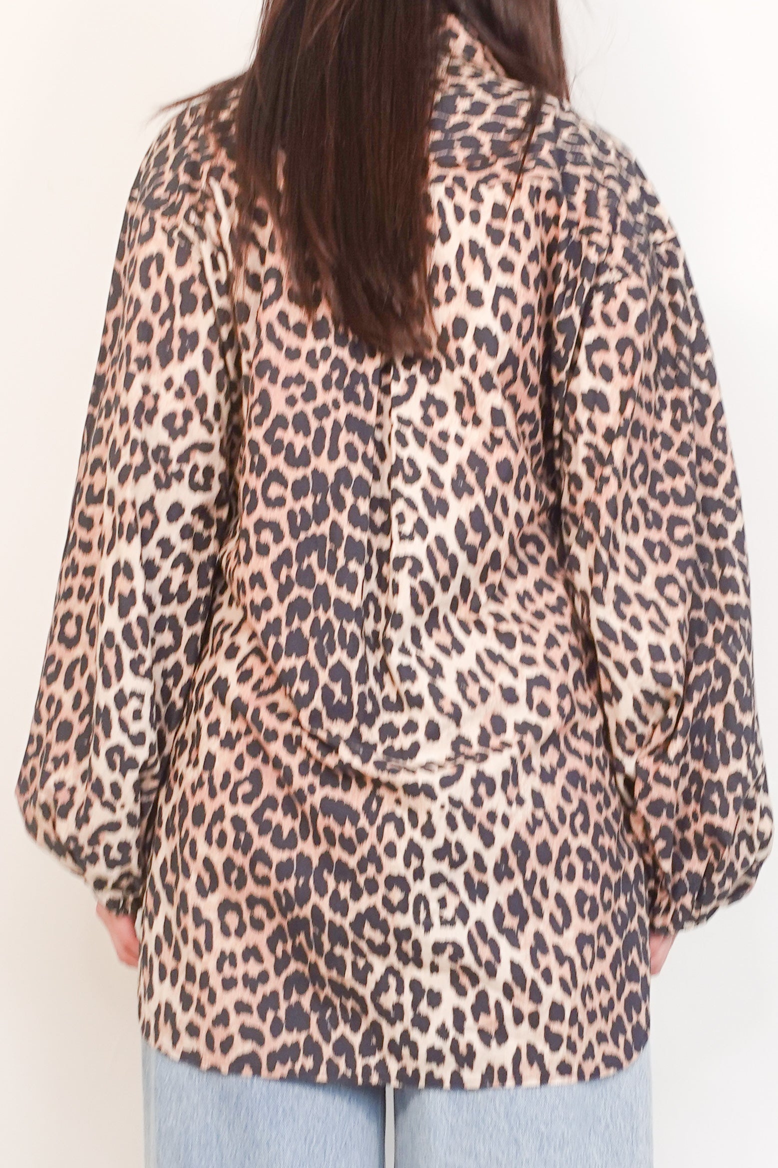 Leopard print cotton poplin top RRP £200