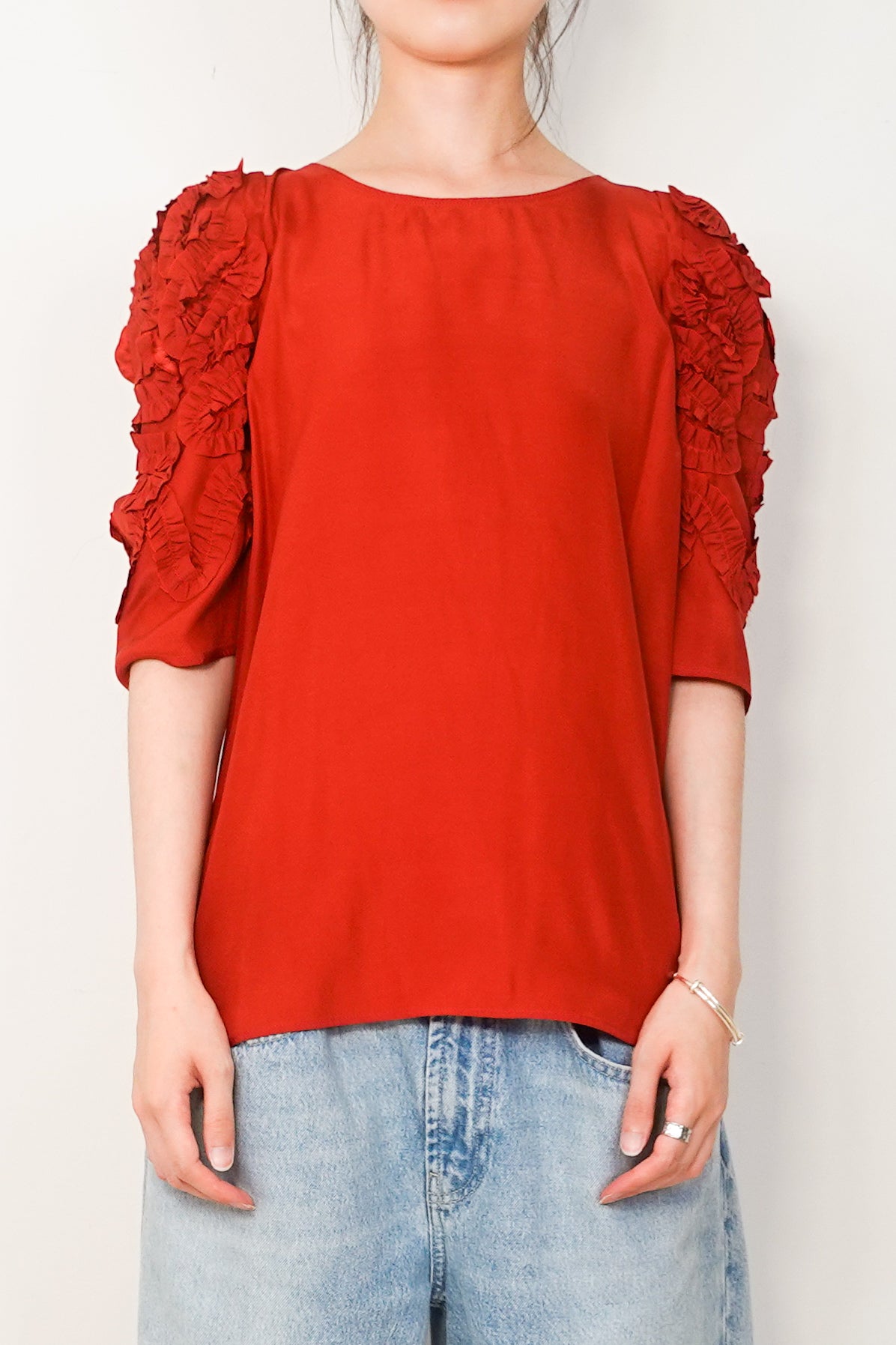 Red silk top RRP £170