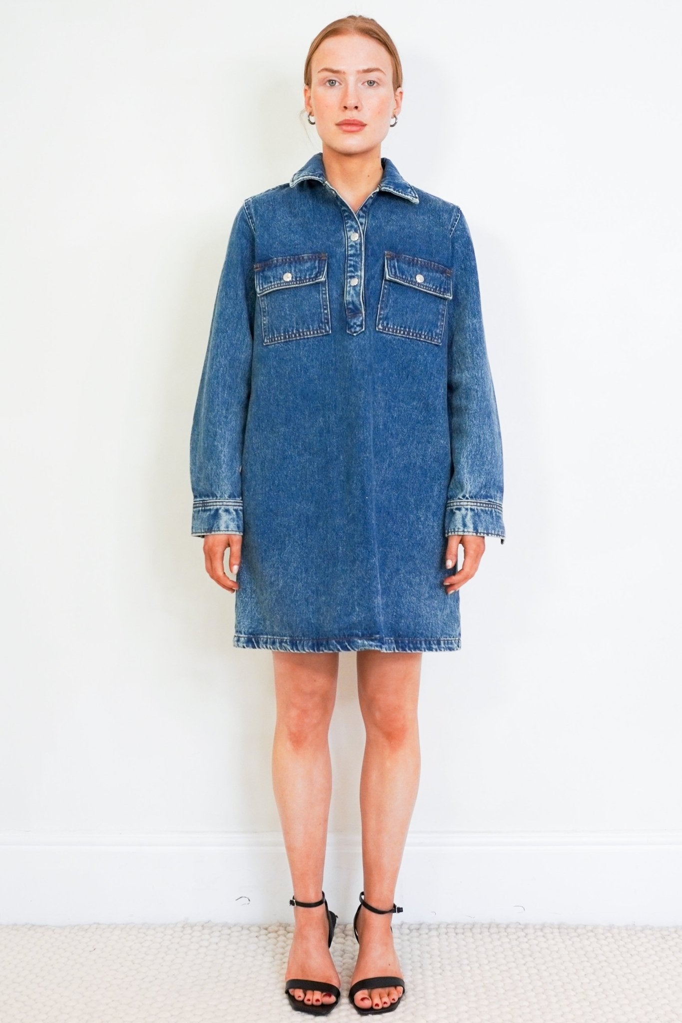 A.P.C.-Blue-Denim-Dress-front-picture-Chelsea-London