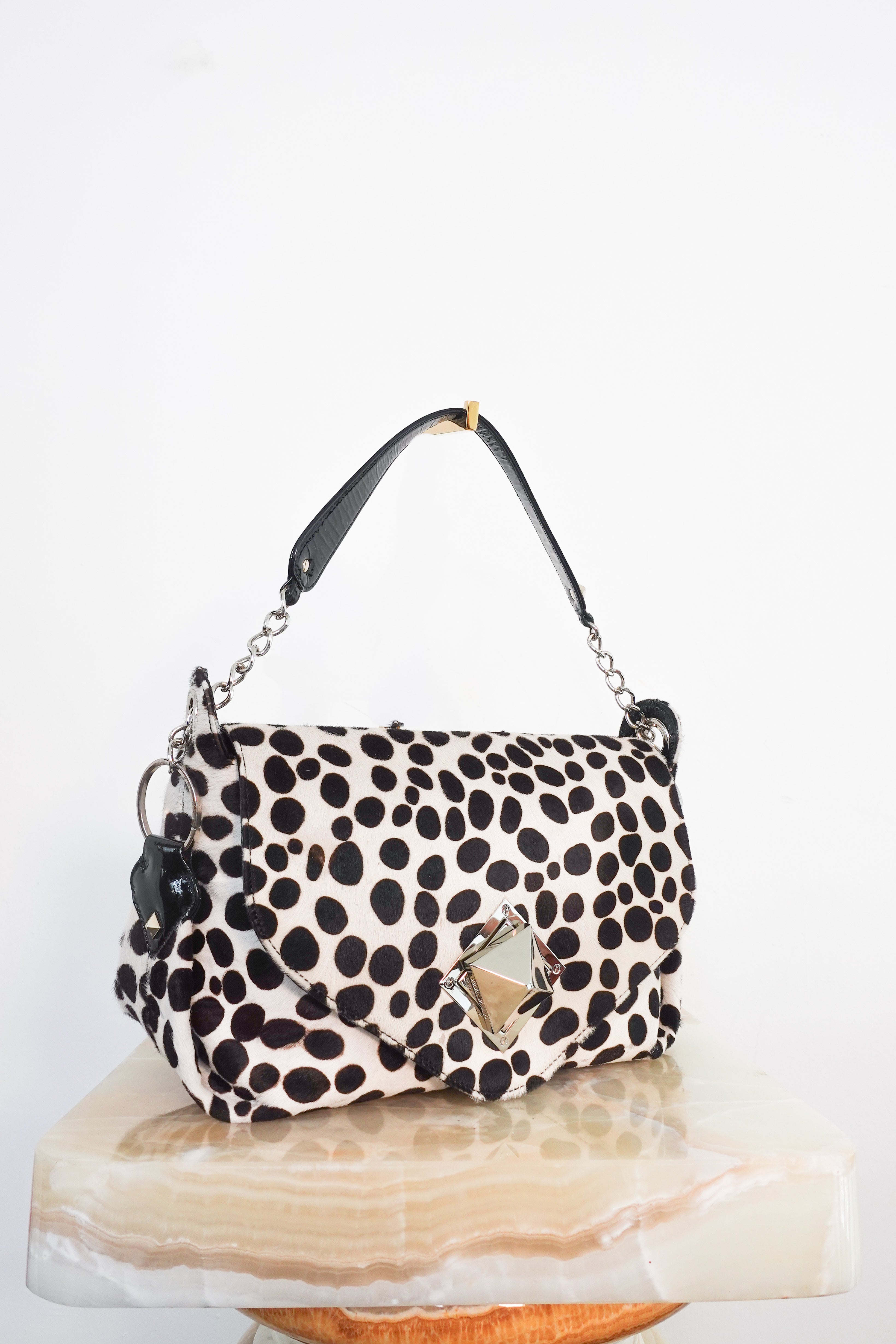 ponyskin 90's zebra print handbag