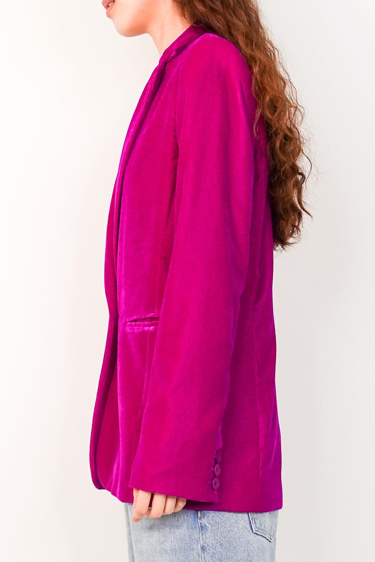 Magenta velvet blazer RRP £375