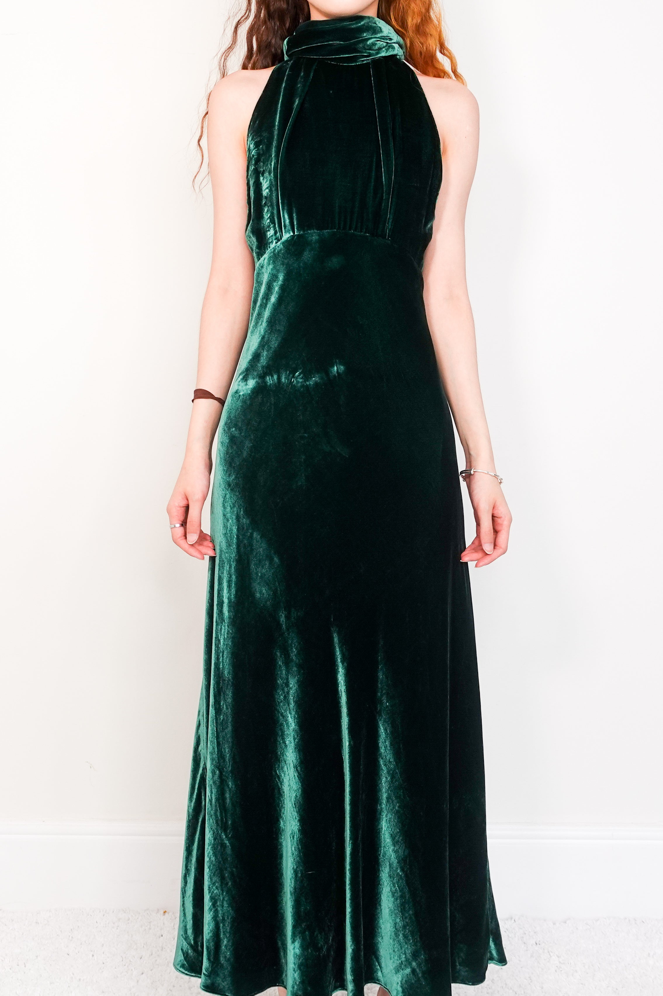 Velvet emerald dress RRP £600