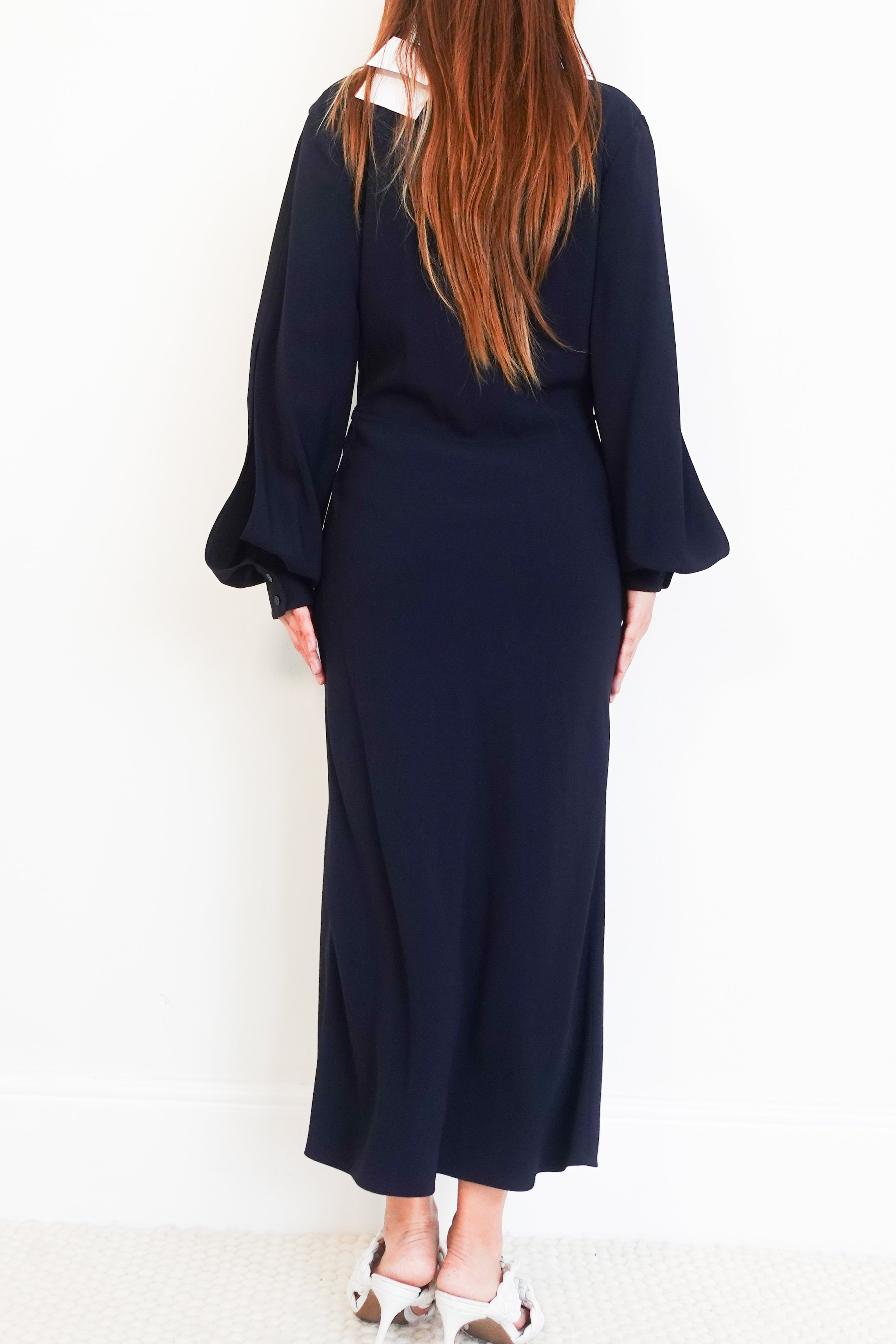 Slash front long sleeve midi dress RRP £1495