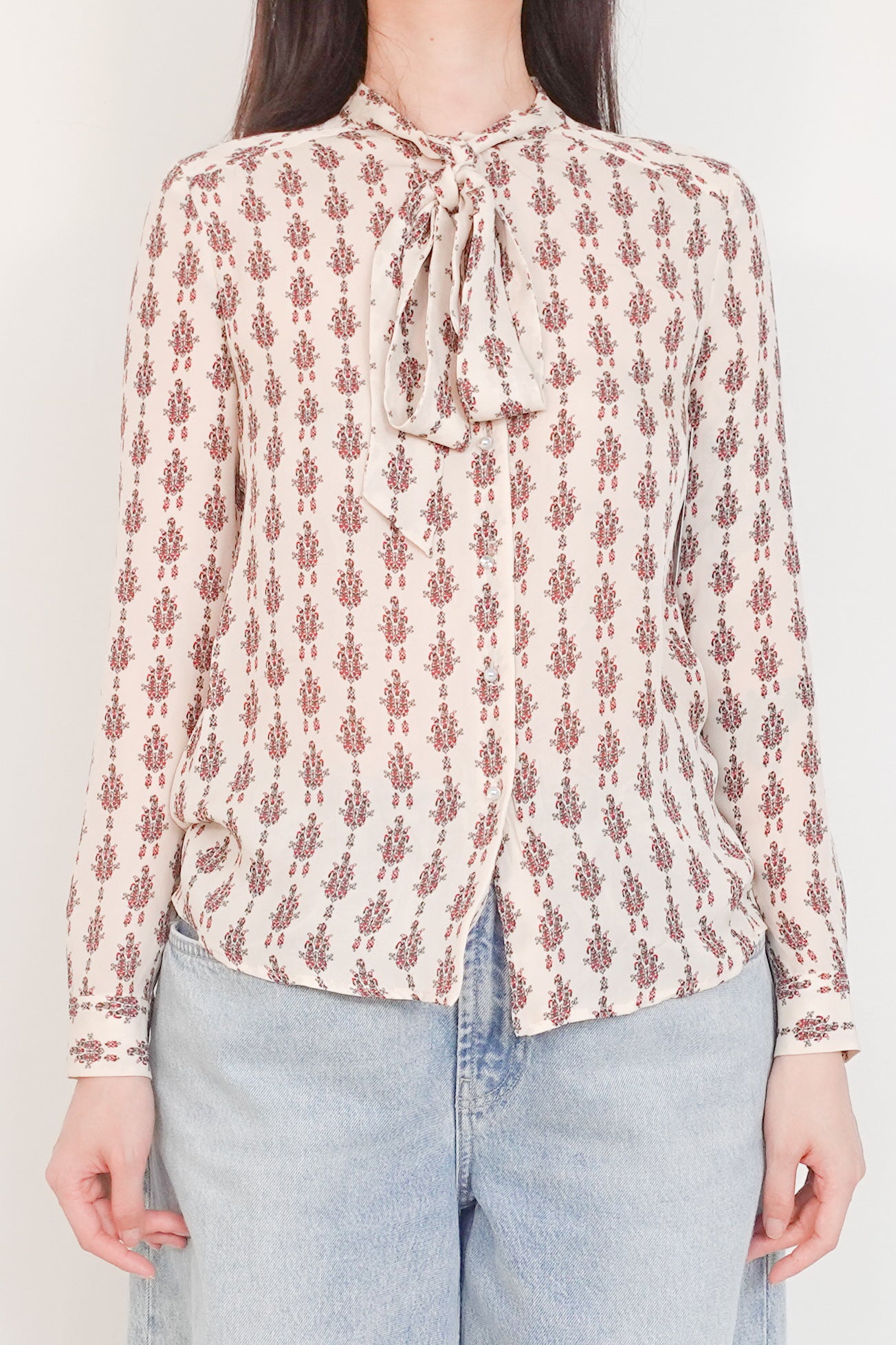 Abstract print button blouse RRP £125