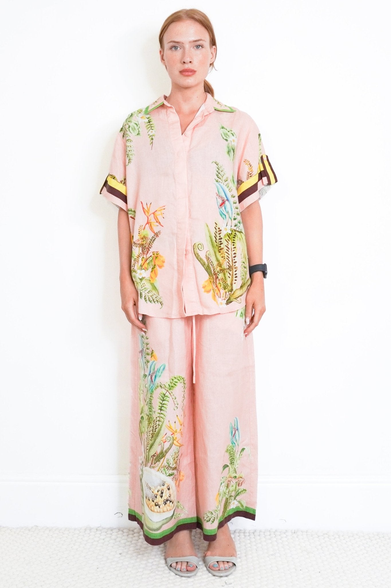 ALÉMAIS Pink Papaya Shirt & Pant Linen Set (RRP £660) | Authentic Preloved - Reloved Again