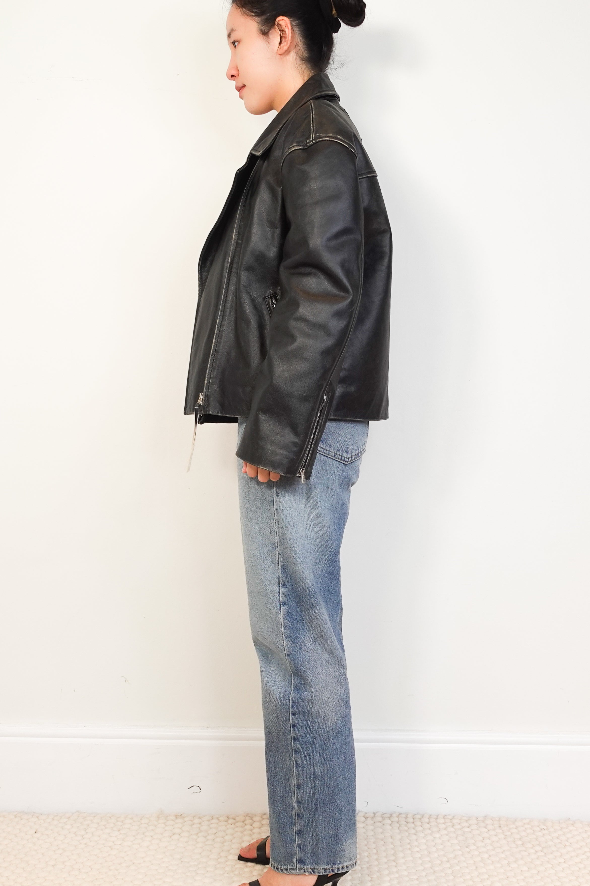 Acne-Studios-Padded-Leather-Coat-Authentic-Preloved-side-picture-chelsea-london