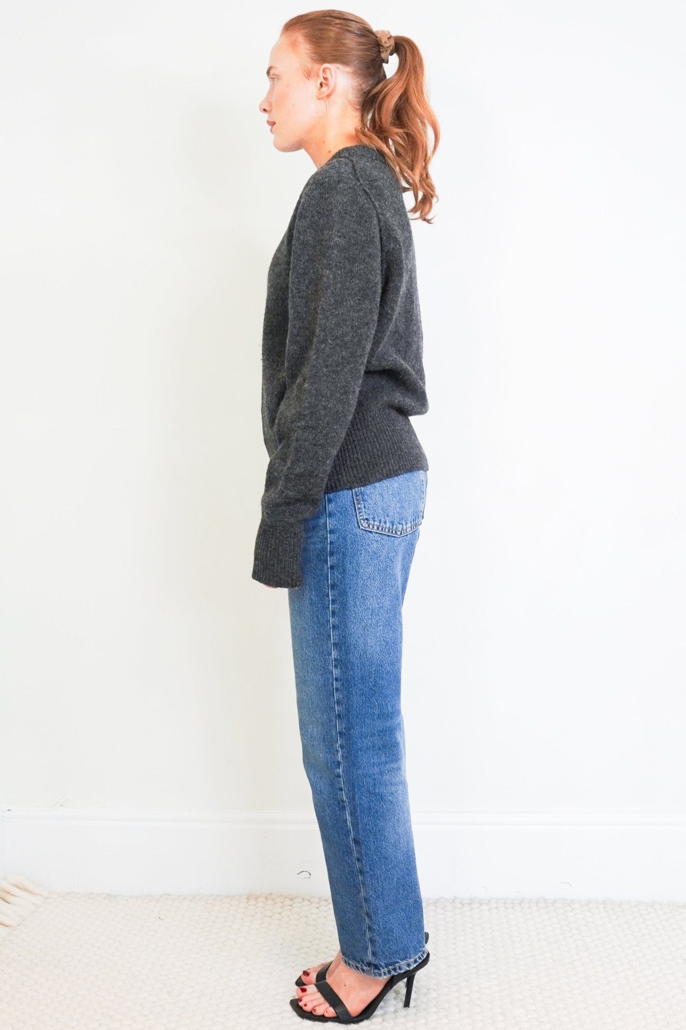 Acne Studios Grey Wool Crewneck Jumper RRP £360 | Authentic Preloved - Reloved Again