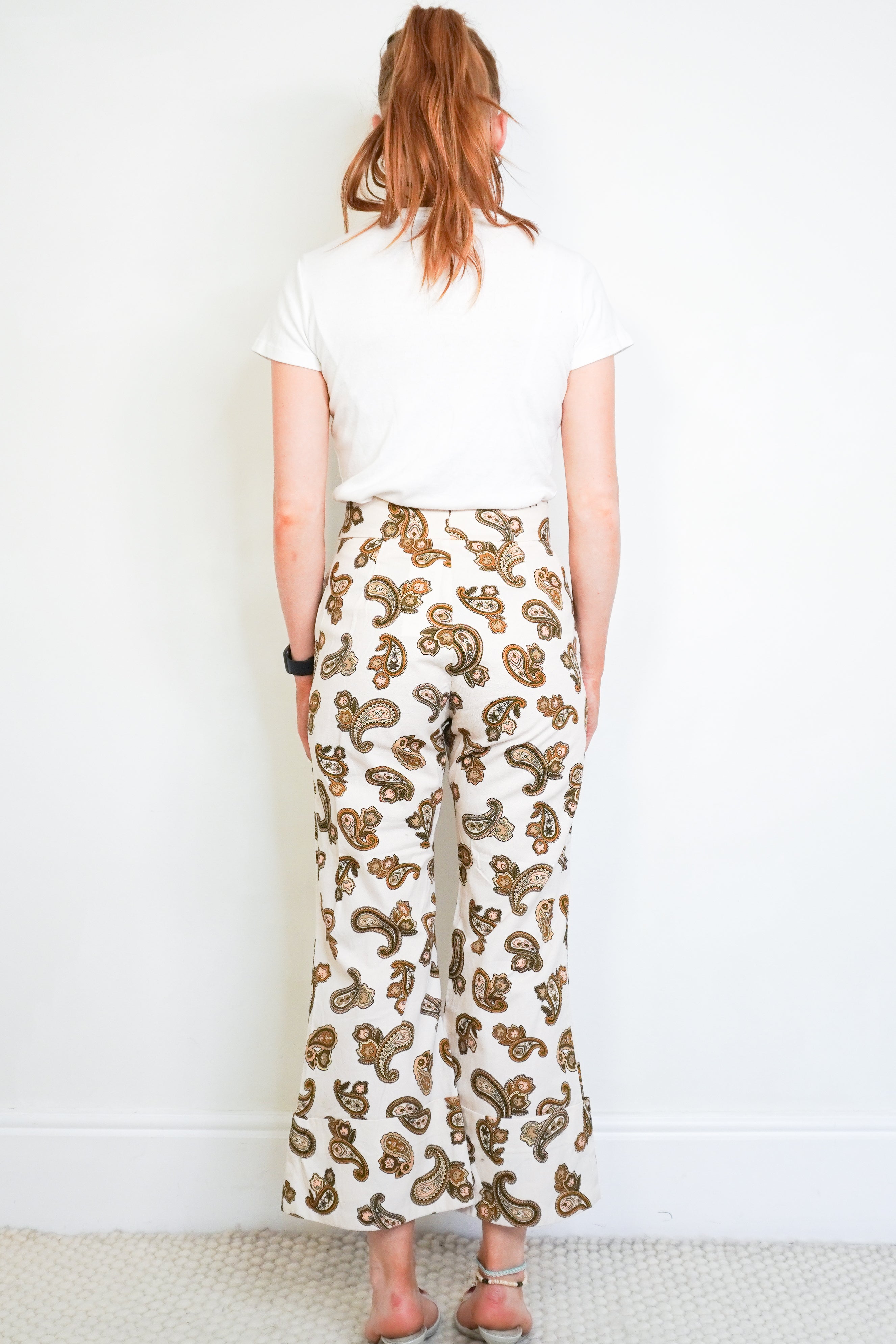 Alémais Cream Paisley Cropped Trousers back photo chelsea london