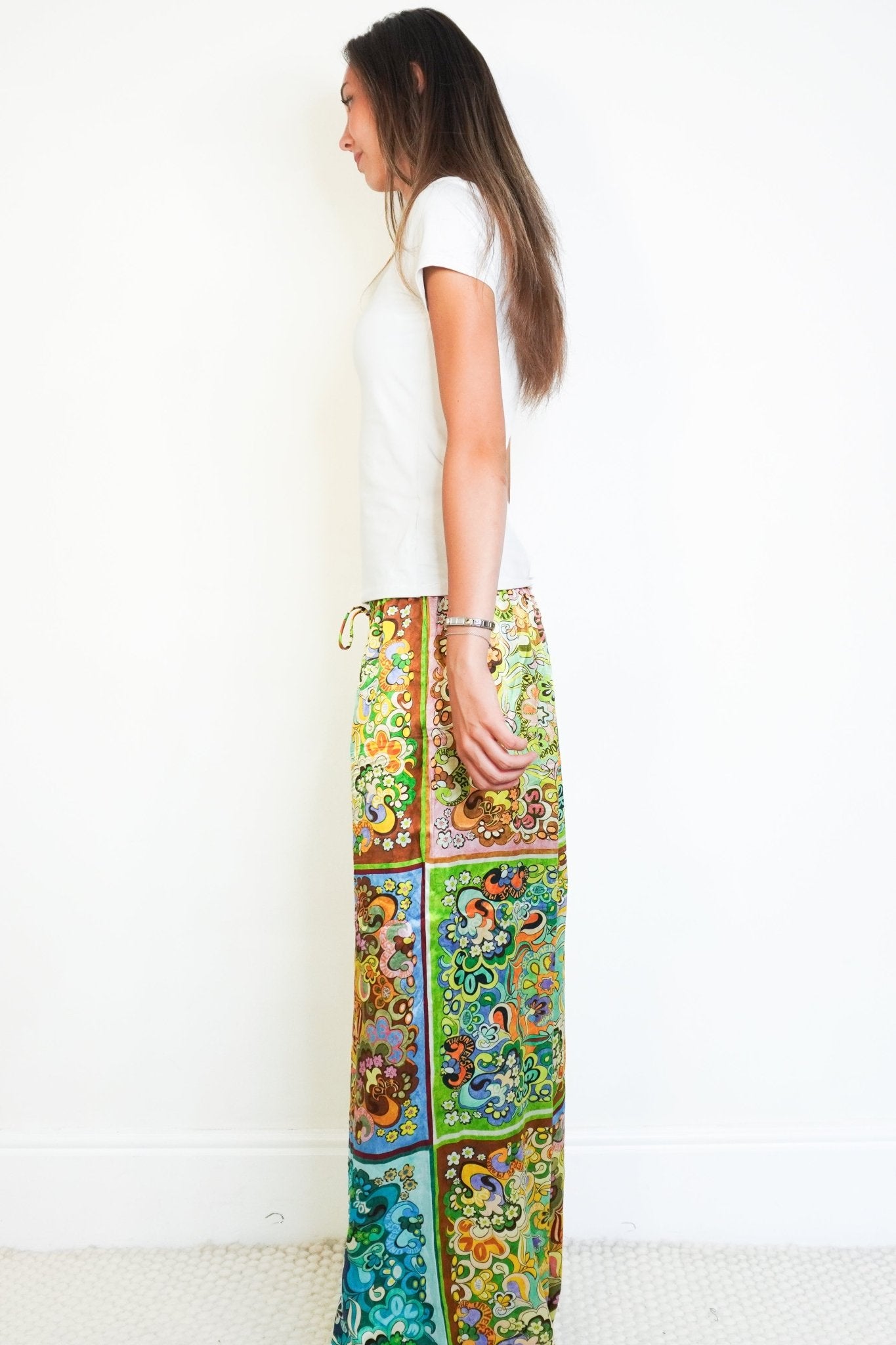 Alémais Nanci Floral-Print Silk Satin Wide-Leg Pants (RRP £250) | Authentic Preloved FINAL SALE - Reloved Again