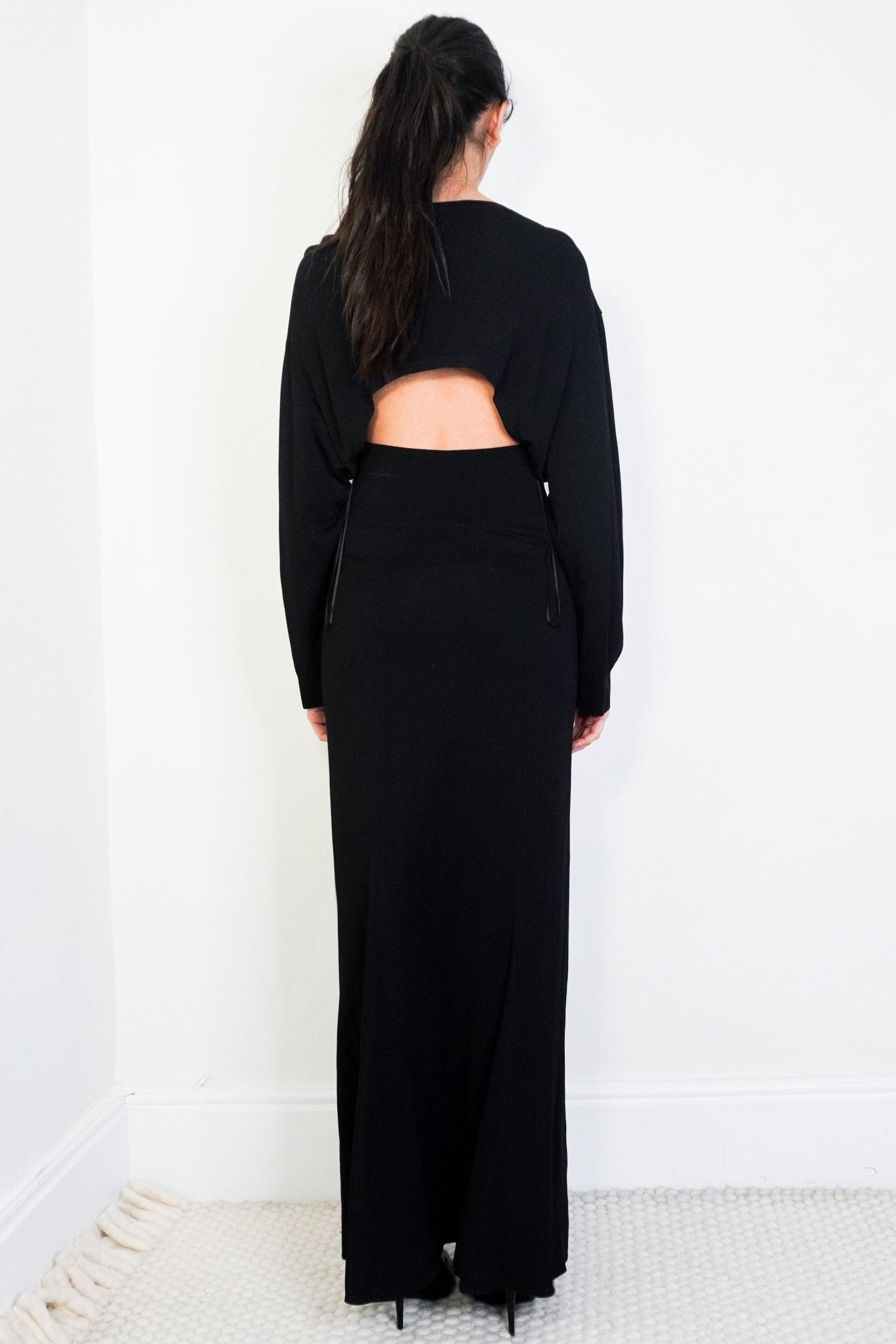 Alaïa Black Cut Out Long Sleeve Maxi Dress RRP £3000 | Authentic Preloved - Reloved Again