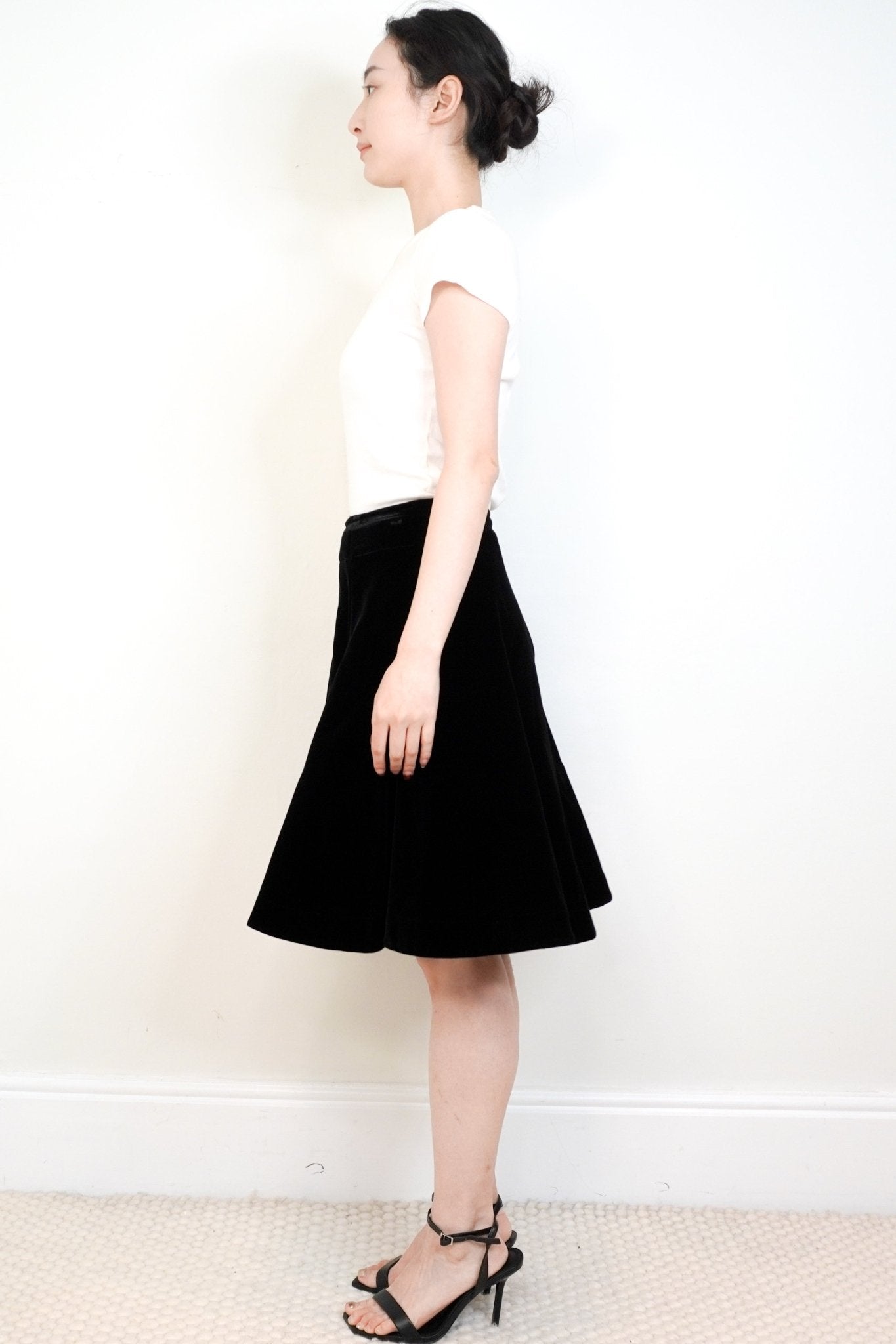 Alaïa Black Velvet A - Line Midi Skirt RRP £1.75K | Authentic Preloved - Reloved Again