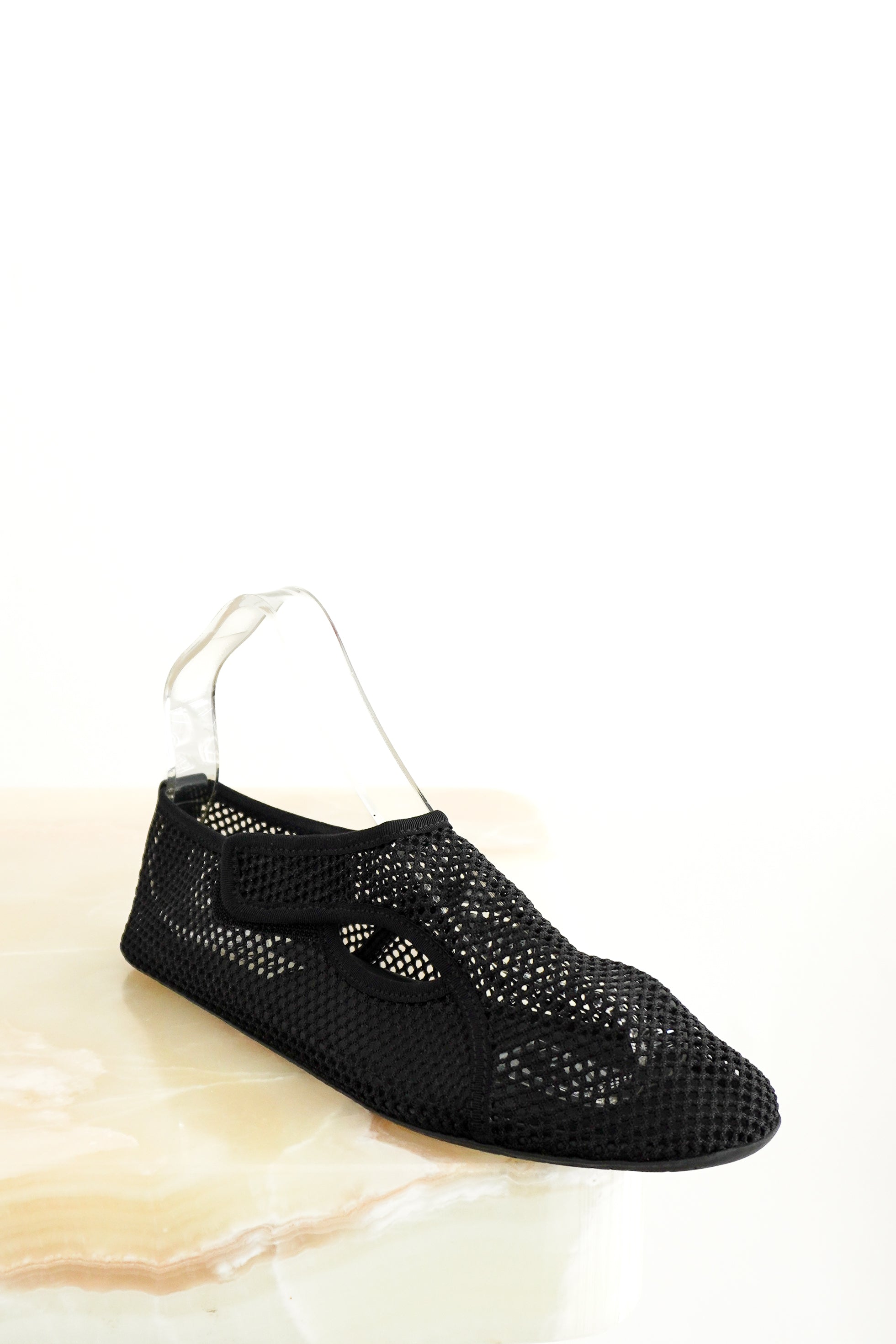 Alaïa Black Mesh Ballet Flats front photo chelsea london