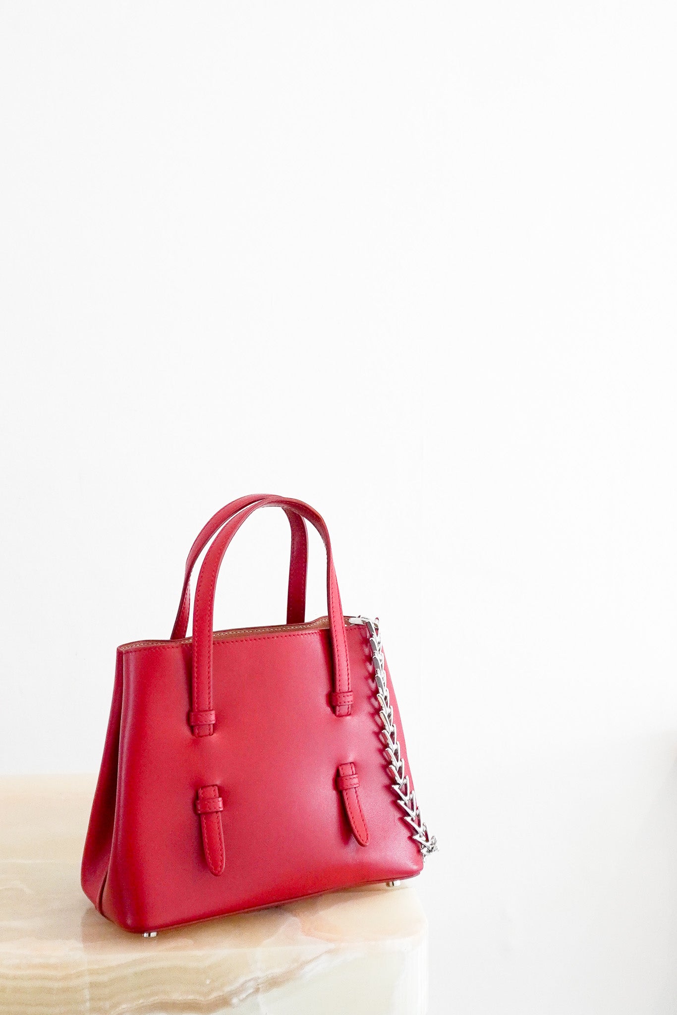 Alaia Mina 16 Micro Bag in Red Chelsea London