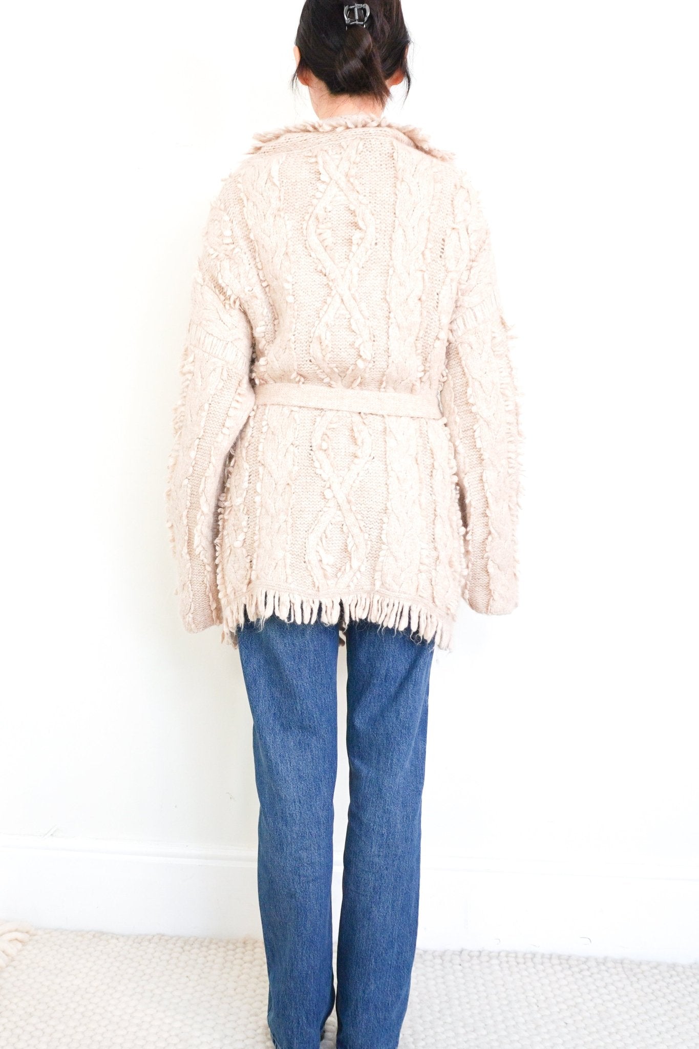 Alanui “Icon Bandana” Belted Beige Cardigan RRP £2229 | Authentic Preloved - Reloved Again