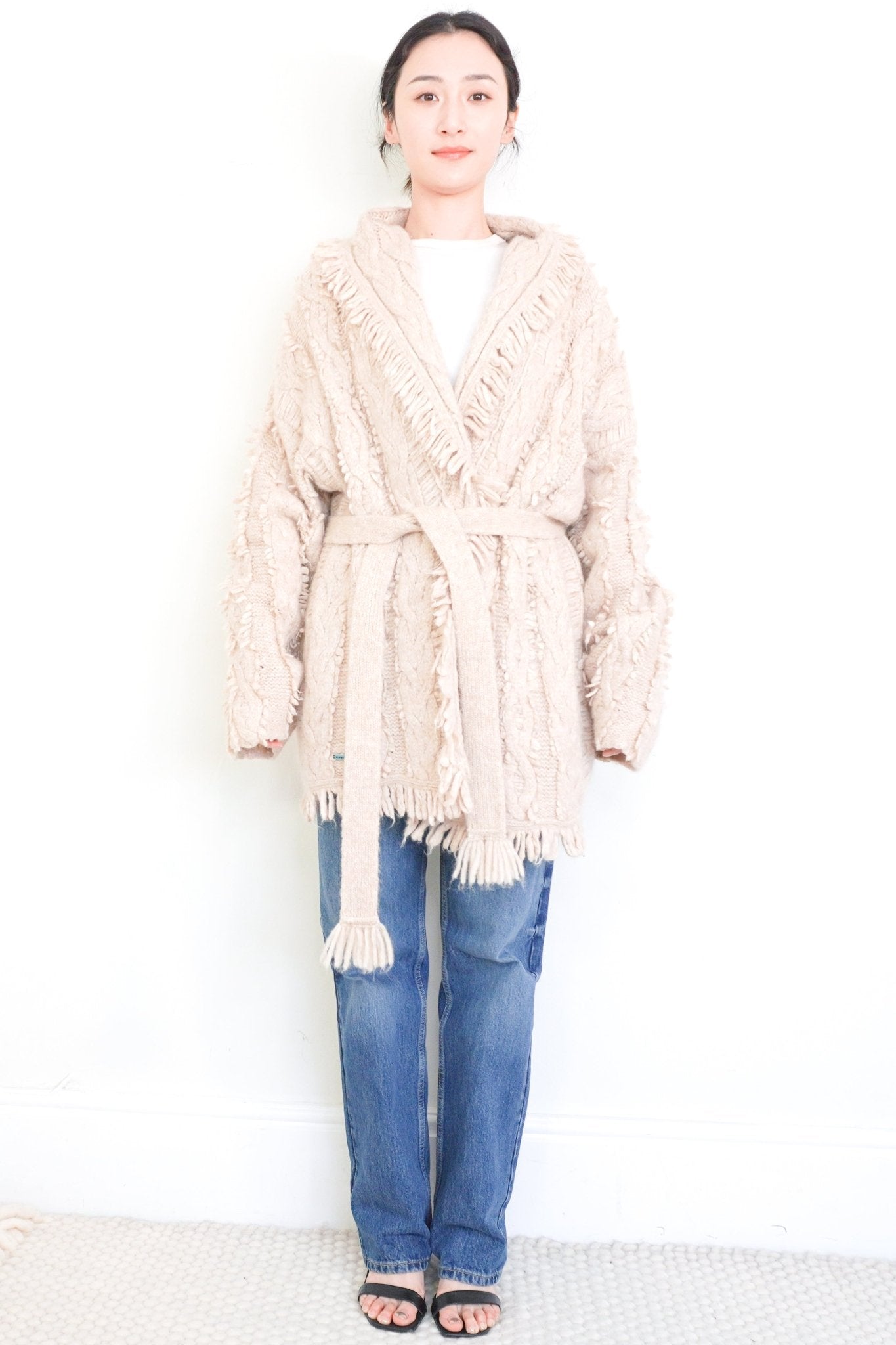 Alanui “Icon Bandana” Belted Beige Cardigan RRP £2229 | Authentic Preloved - Reloved Again