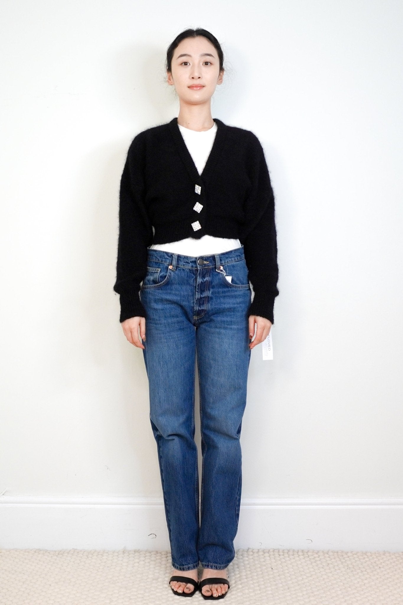 Alessandra Rich Black V - Neck Cardigan RRP £500 | Authentic Preloved - Reloved Again