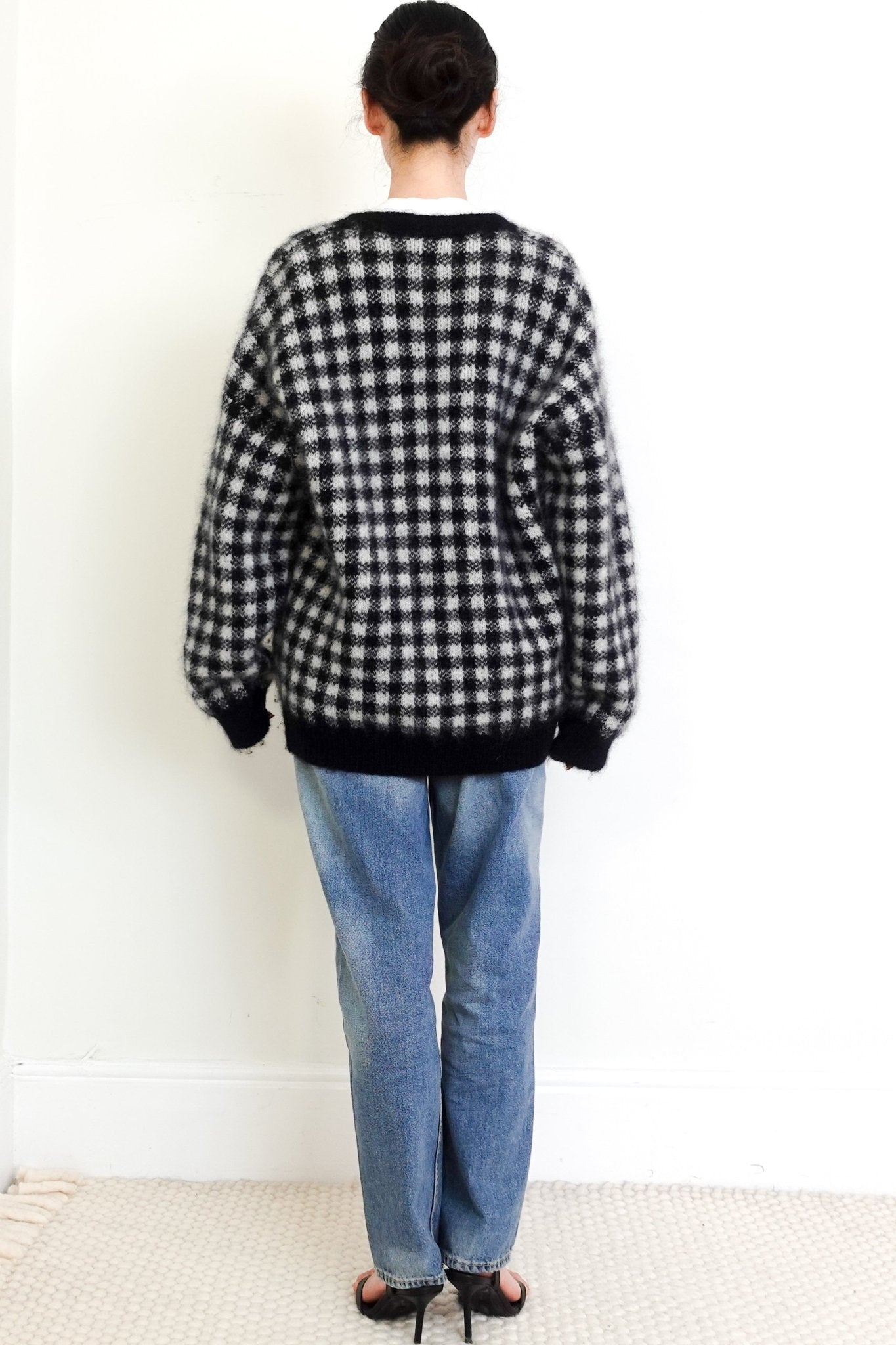 Alessandra Rich Monochrome Check Cardigan RRP £985 | Authentic Preloved - Reloved Again