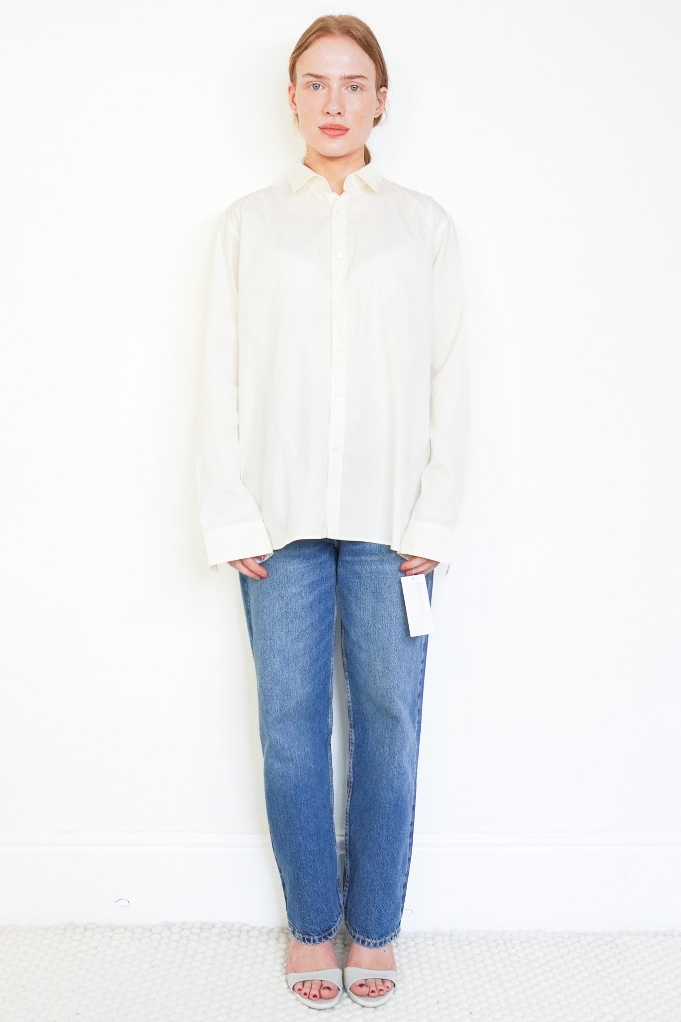 Alex Eagle Cream Cotton Button-Down Shirt front photo chelsea london