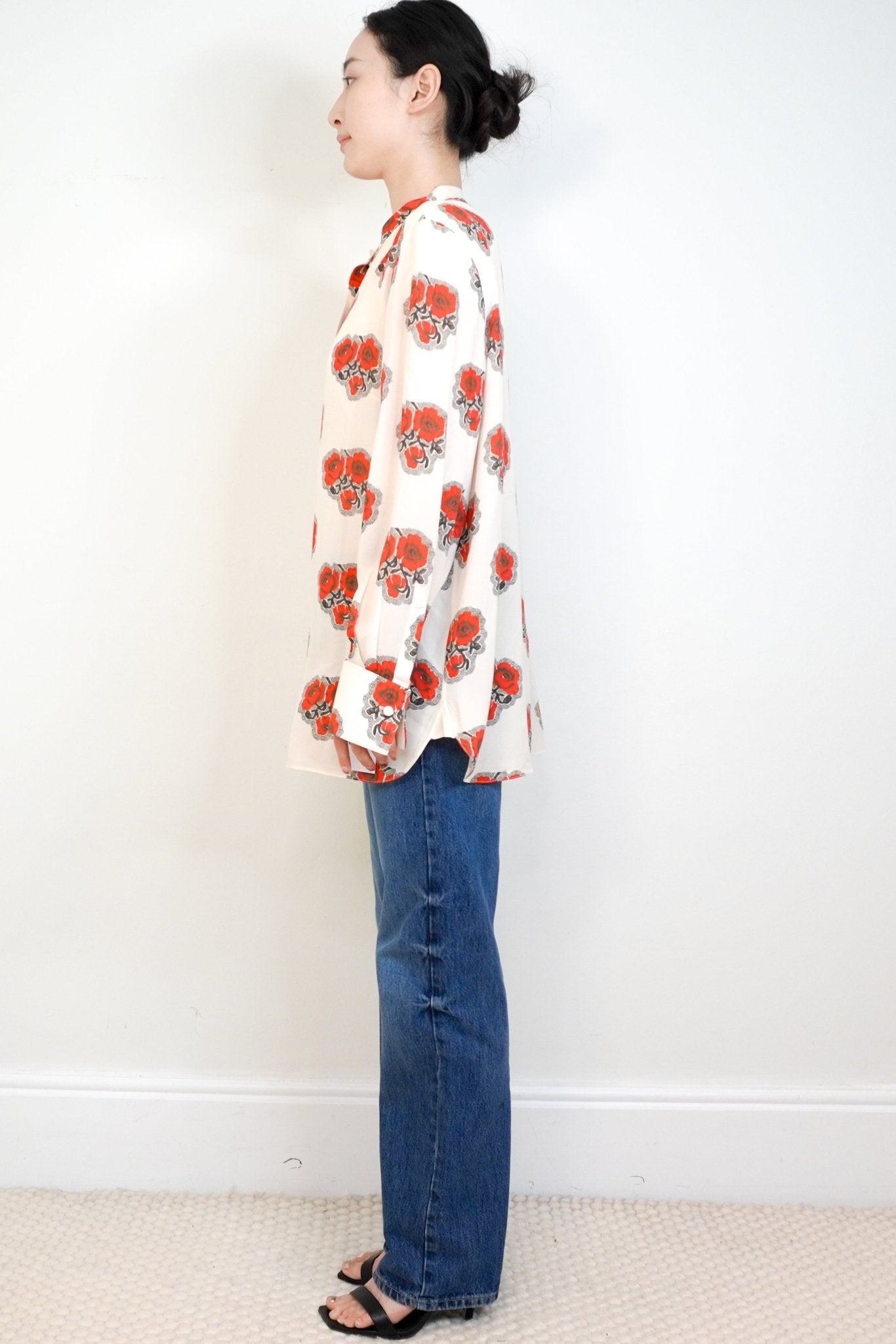 Alexander McQueen Cream Floral Silk Blouse RRP £690 | Authentic Preloved - Reloved Again