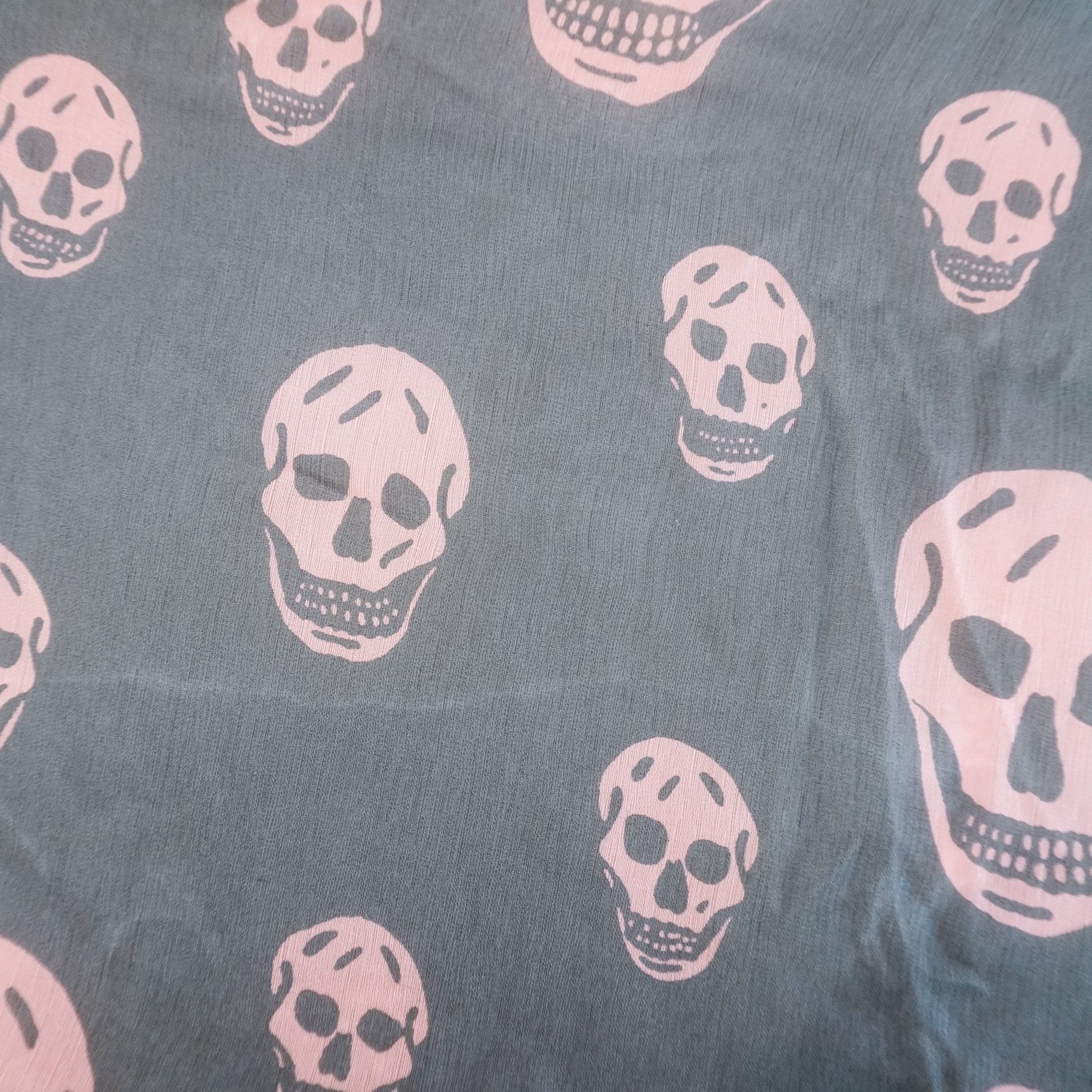 Alexander McQueen Grey and Pink Skull Scarf RRP £280 | Authentic Preloved - Final Sale - Reloved Again