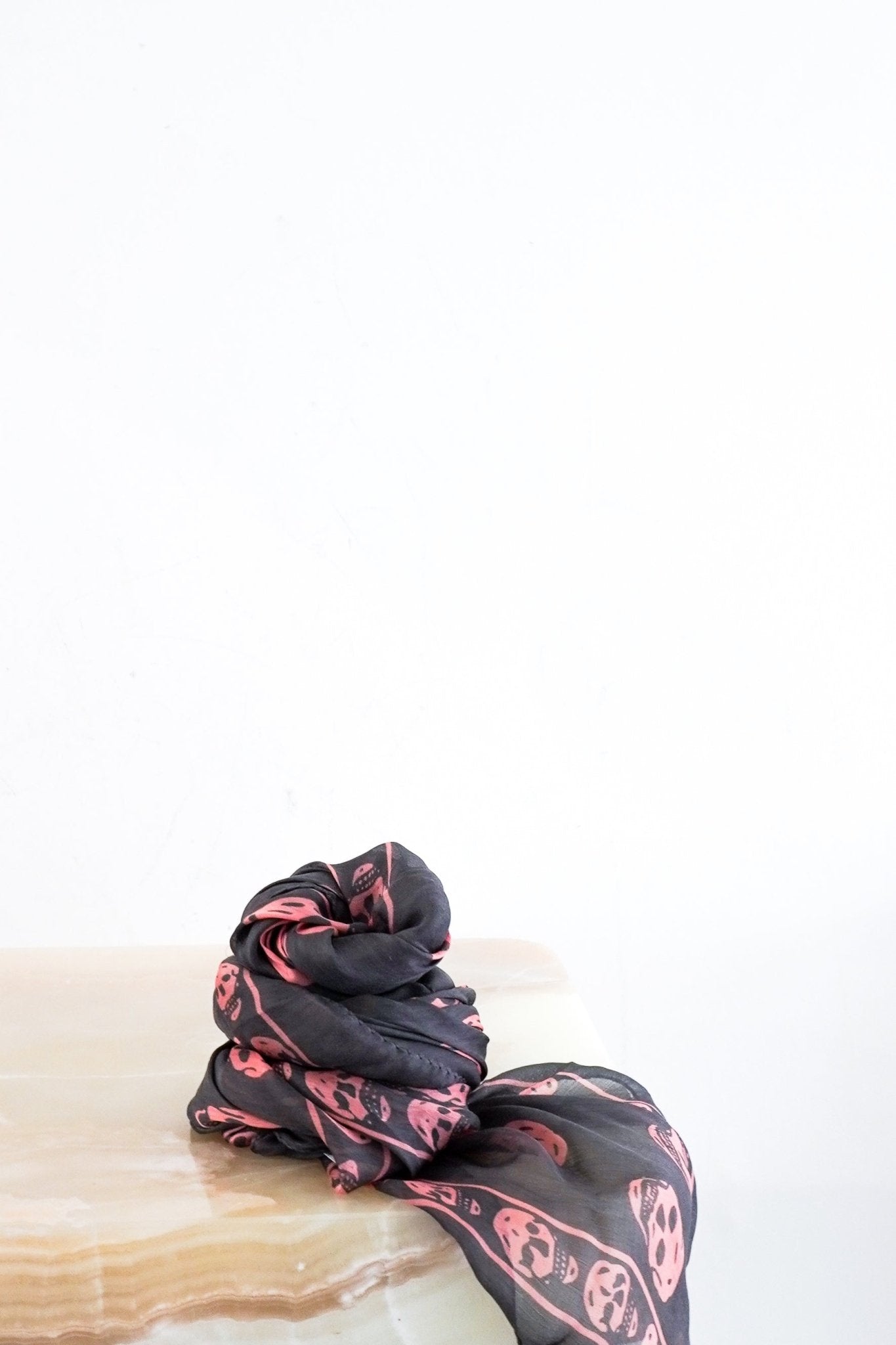 Alexander McQueen Grey and Pink Skull Scarf RRP £280 | Authentic Preloved - Final Sale - Reloved Again